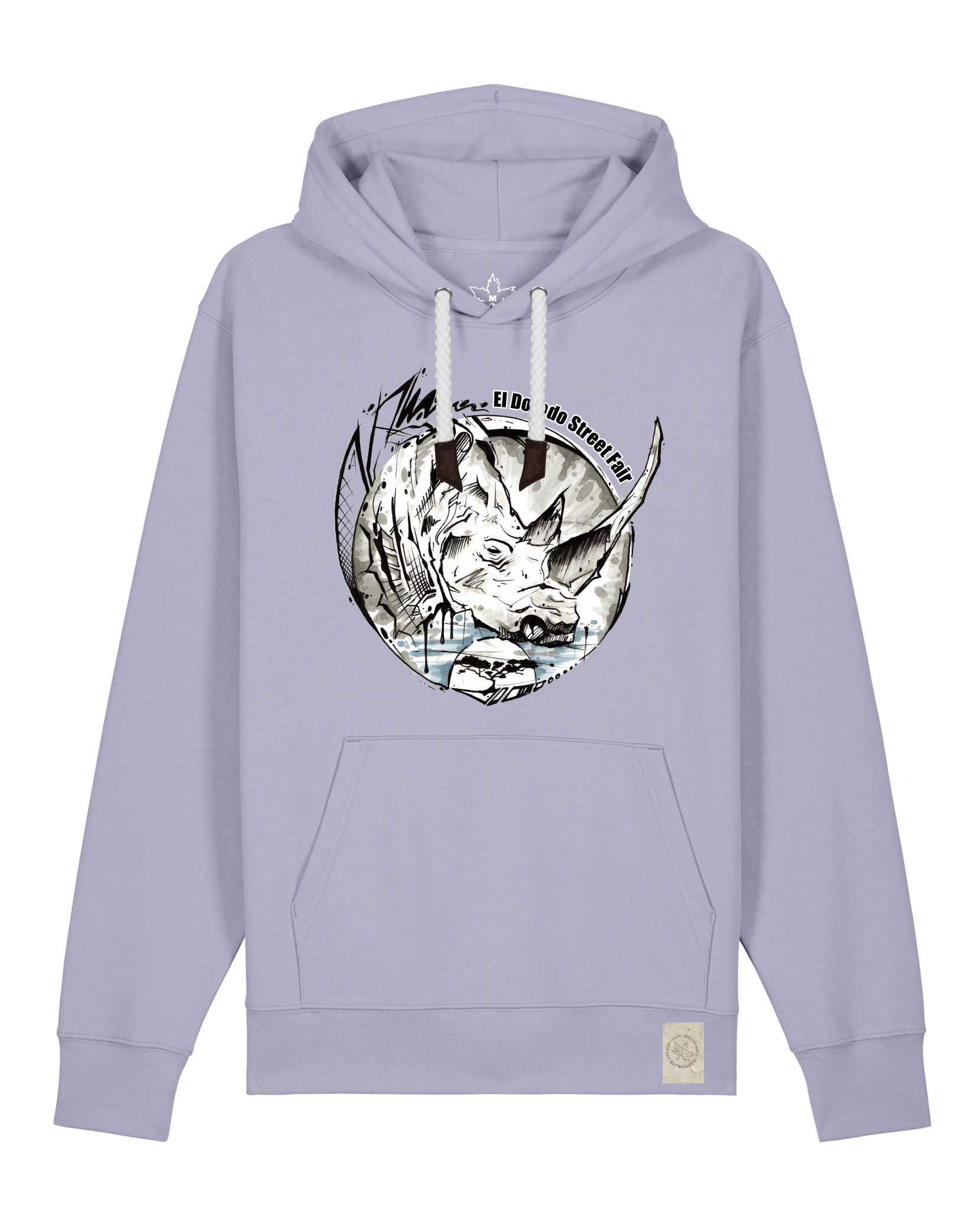 bio-unisex-medium fit-hoodie-rhinocchio-stsu177-lavender-weiße kordel-front