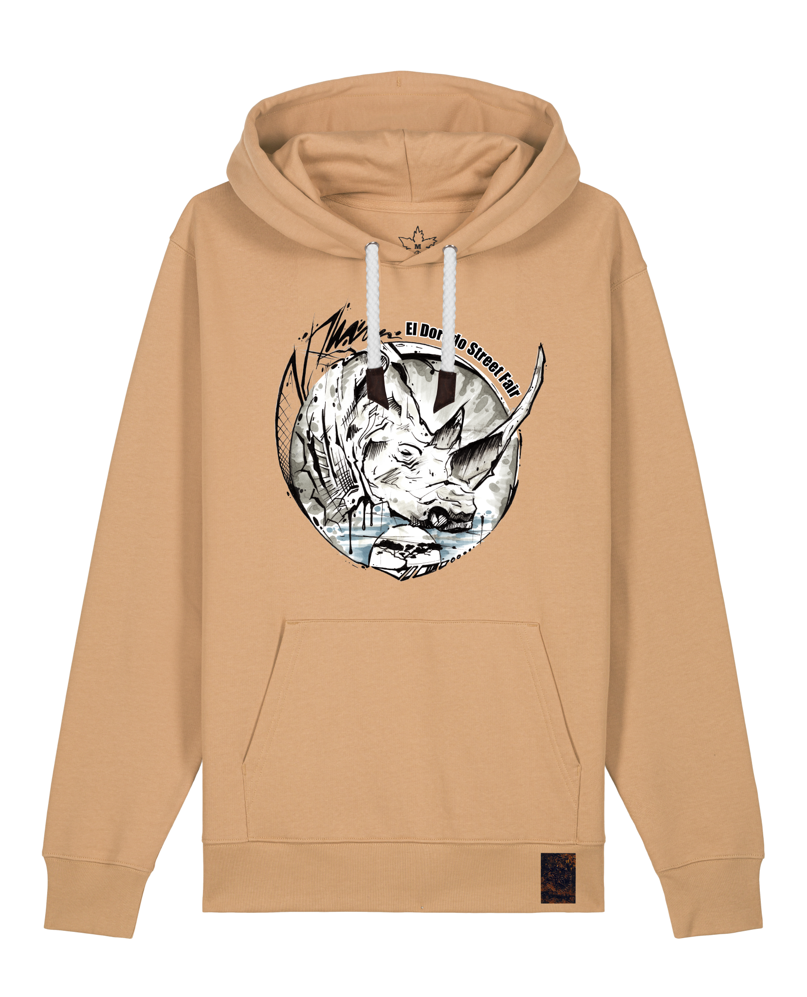 bio-unisex-medium fit-hoodie-rhinocchio-stsu177-meersand-weiße kordel-front