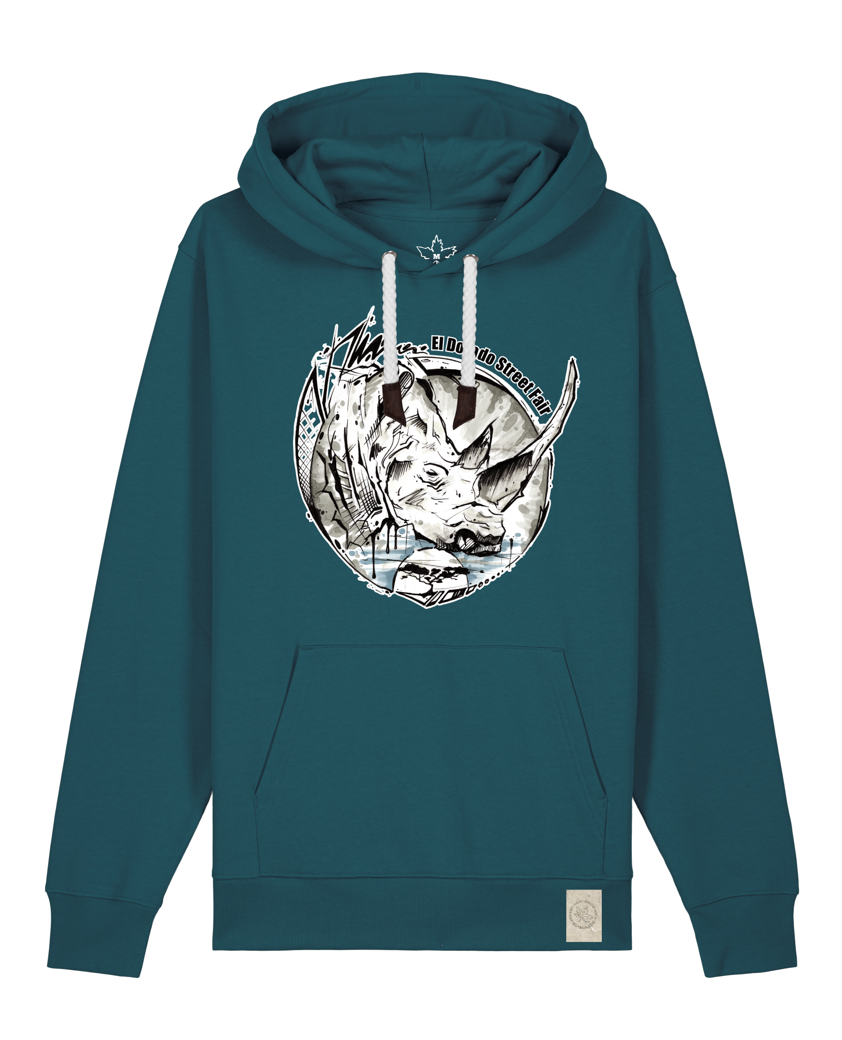 bio-unisex-medium fit-hoodie-rhinocchio-stsu177-nordmanntanne-weiße kordel-front