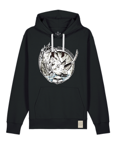 bio-unisex-medium fit-hoodie-rhinocchio-stsu177-schwarz-weiße kordel-front