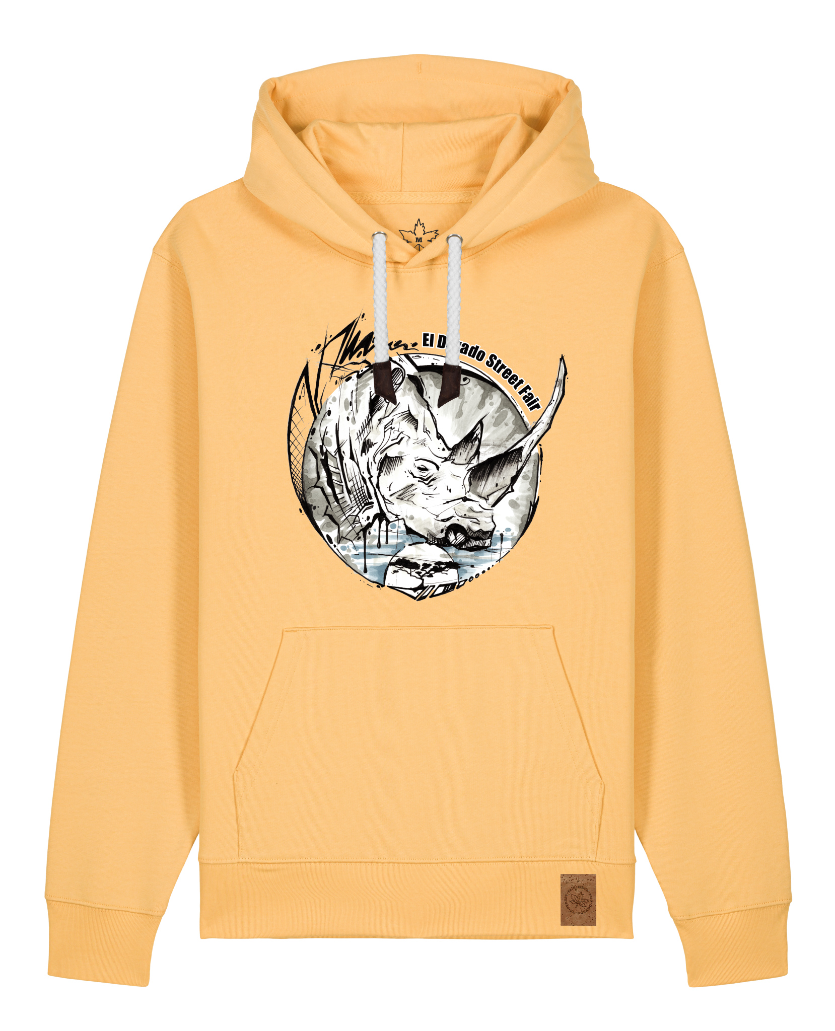 bio-unisex-medium fit-hoodie-rhinocchio-stsu177-senfkorn-weiße kordel-front