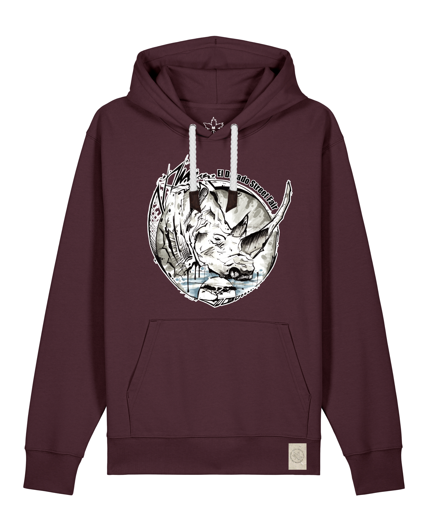 bio-unisex-medium fit-hoodie-rhinocchio-stsu177-zartbitter-weiße kordel-front