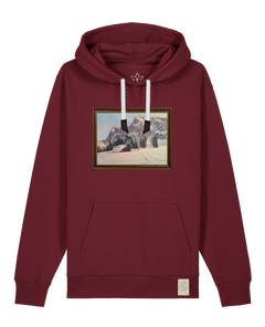 bio-unisex-medium fit-hoodie-rübezahl in spindler myln-stsu177-burgunder rot-weiße kordel-front
