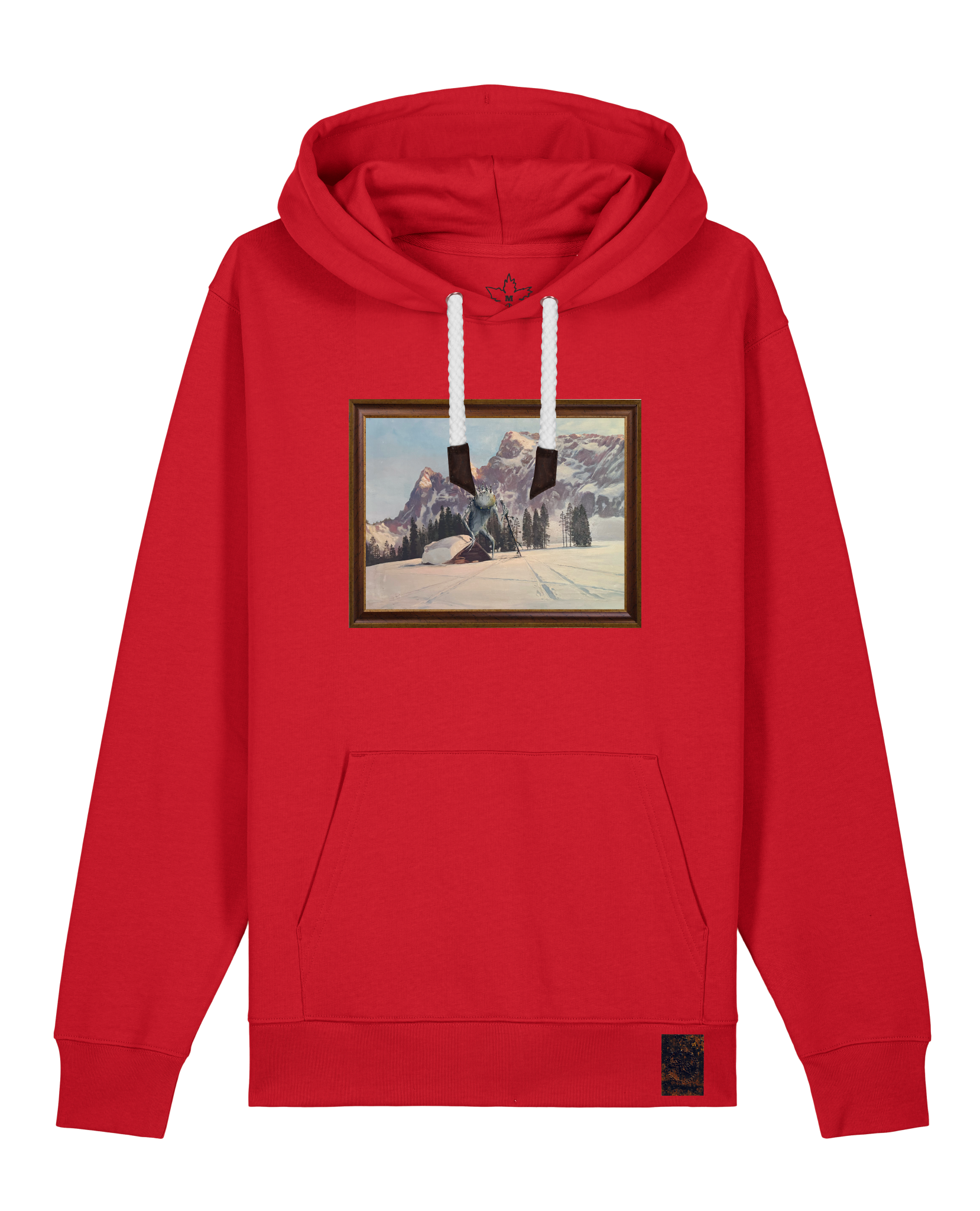 bio-unisex-medium fit-hoodie-rübezahl in spindler myln-stsu177-erdbeere-weiße kordel-front