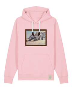 bio-unisex-medium fit-hoodie-rübezahl in spindler myln-stsu177-flamingo-weiße kordel-front