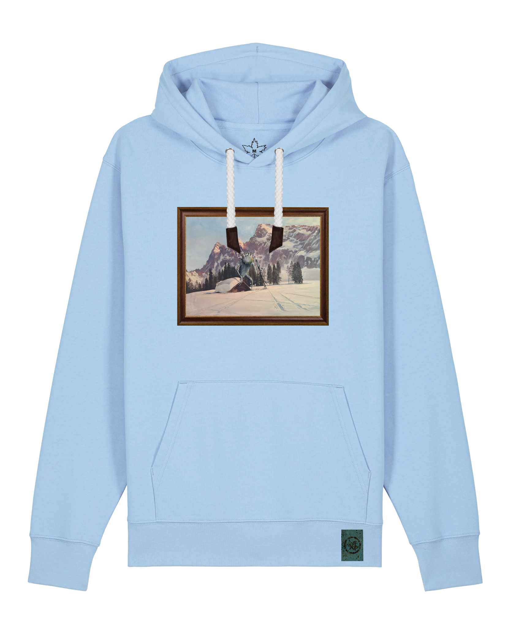 bio-unisex-medium fit-hoodie-rübezahl in spindler myln-stsu177-lagune-weiße kordel-front