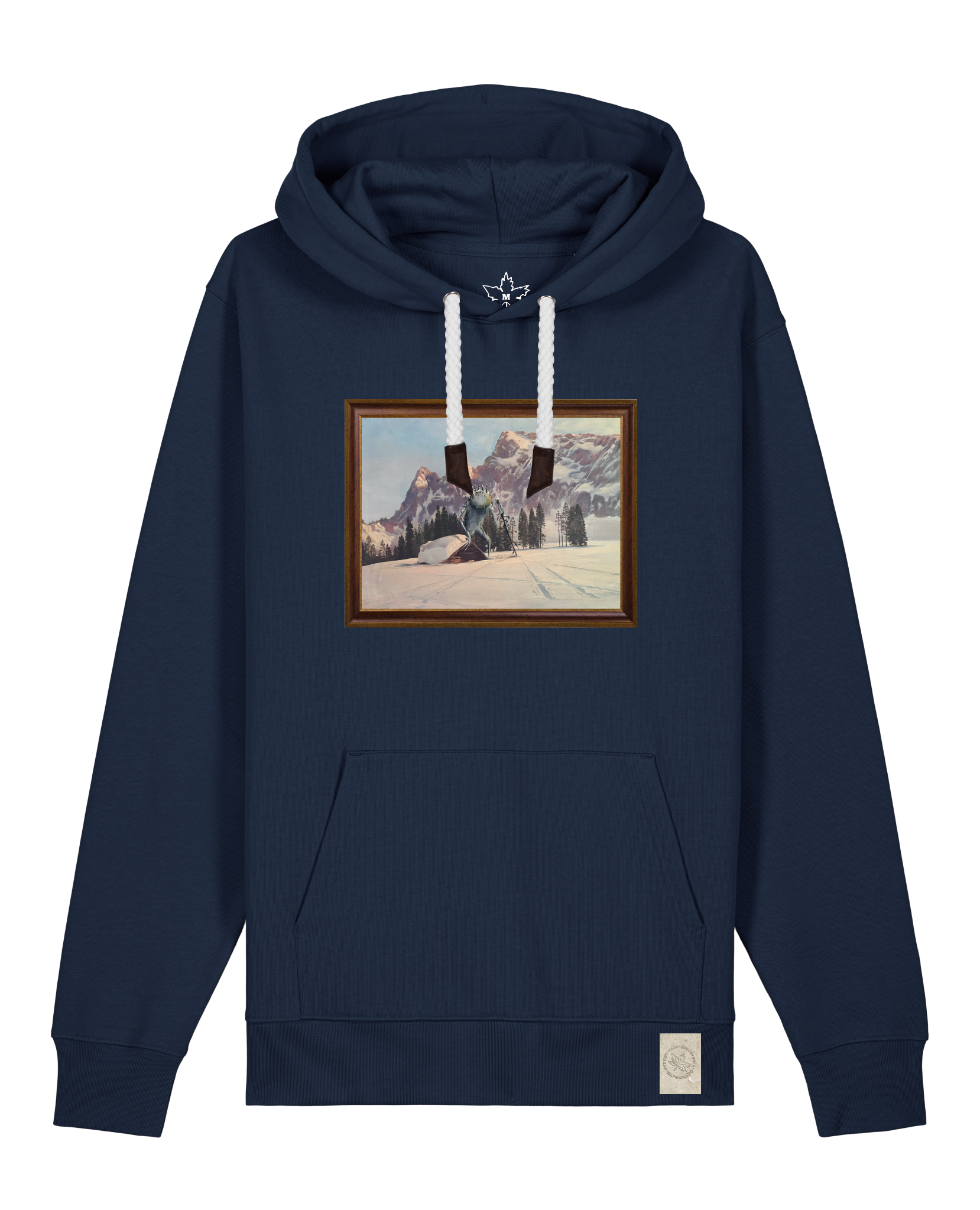 bio-unisex-medium fit-hoodie-rübezahl in spindler myln-stsu177-marine-weiße kordel-front