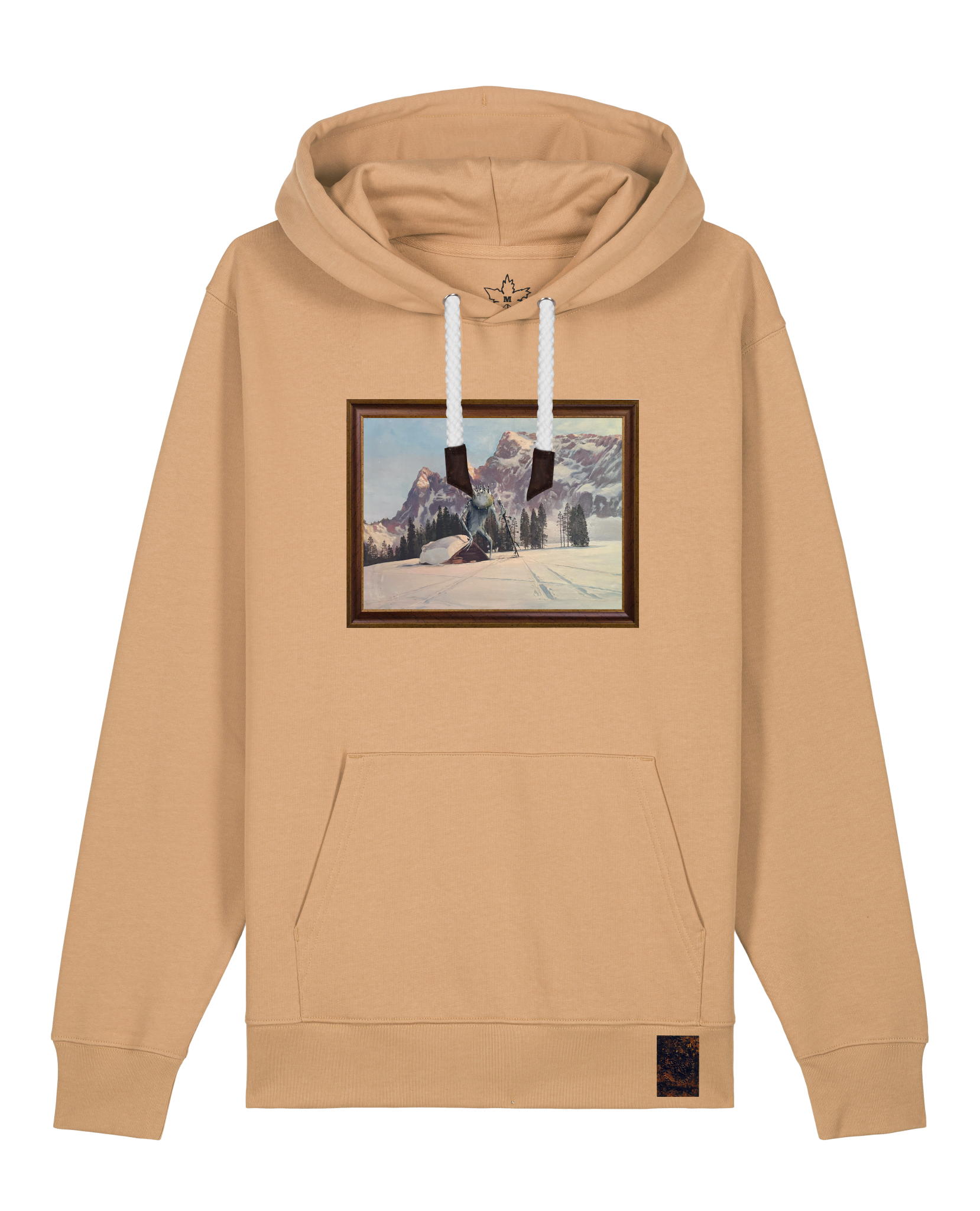 bio-unisex-medium fit-hoodie-rübezahl in spindler myln-stsu177-meersand-weiße kordel-front