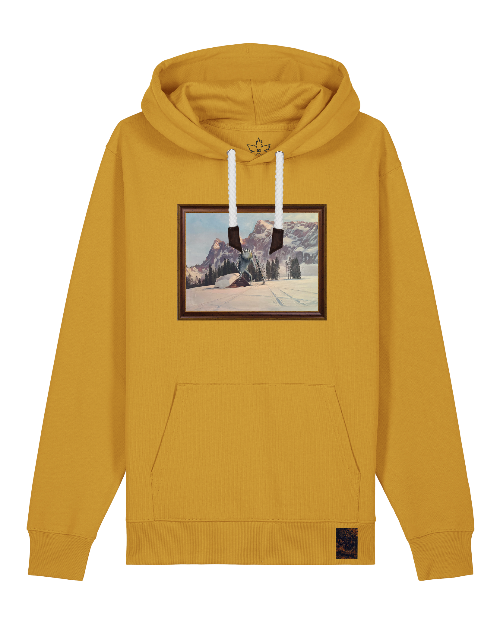 bio-unisex-medium fit-hoodie-rübezahl in spindler myln-stsu177-senf-weiße kordel-front