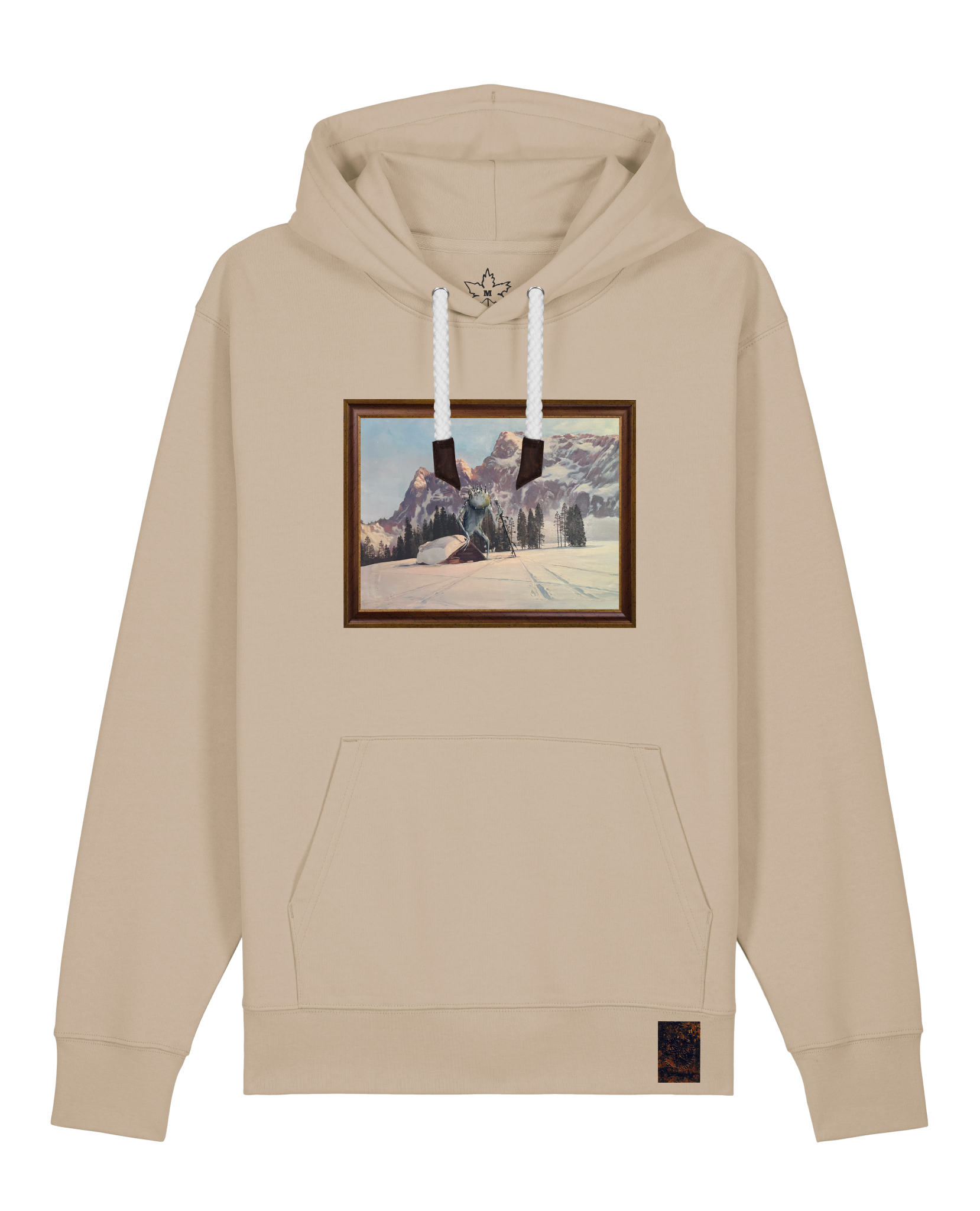 bio-unisex-medium fit-hoodie-rübezahl in spindler myln-stsu177-treibsand-weiße kordel-front