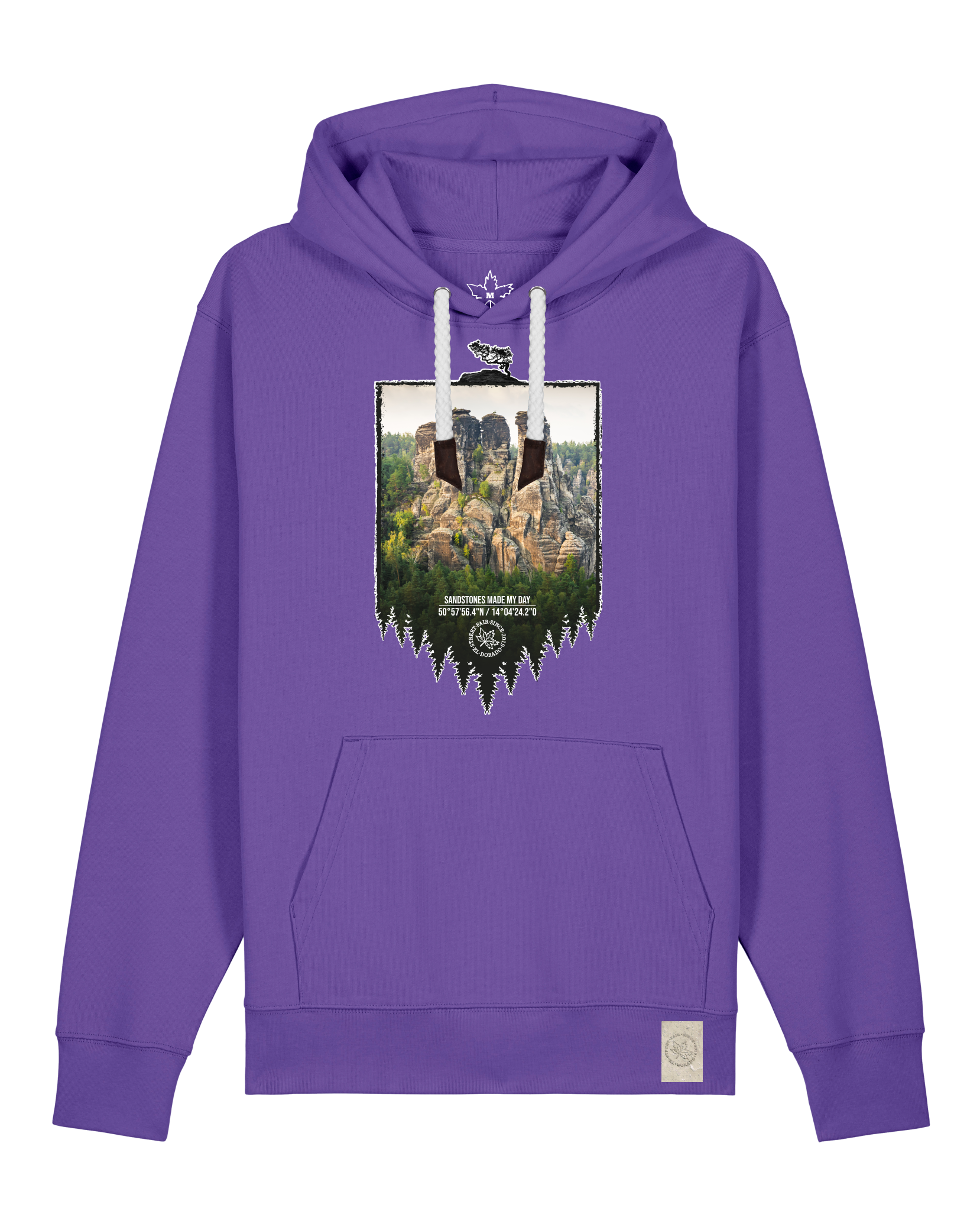 bio-unisex-medium fit-hoodie-sächsische schweiz-stsu177-blaukraut-weiße kordel-front