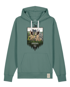 bio-unisex-medium fit-hoodie-sächsische schweiz-stsu177-blautanne-weiße kordel-front