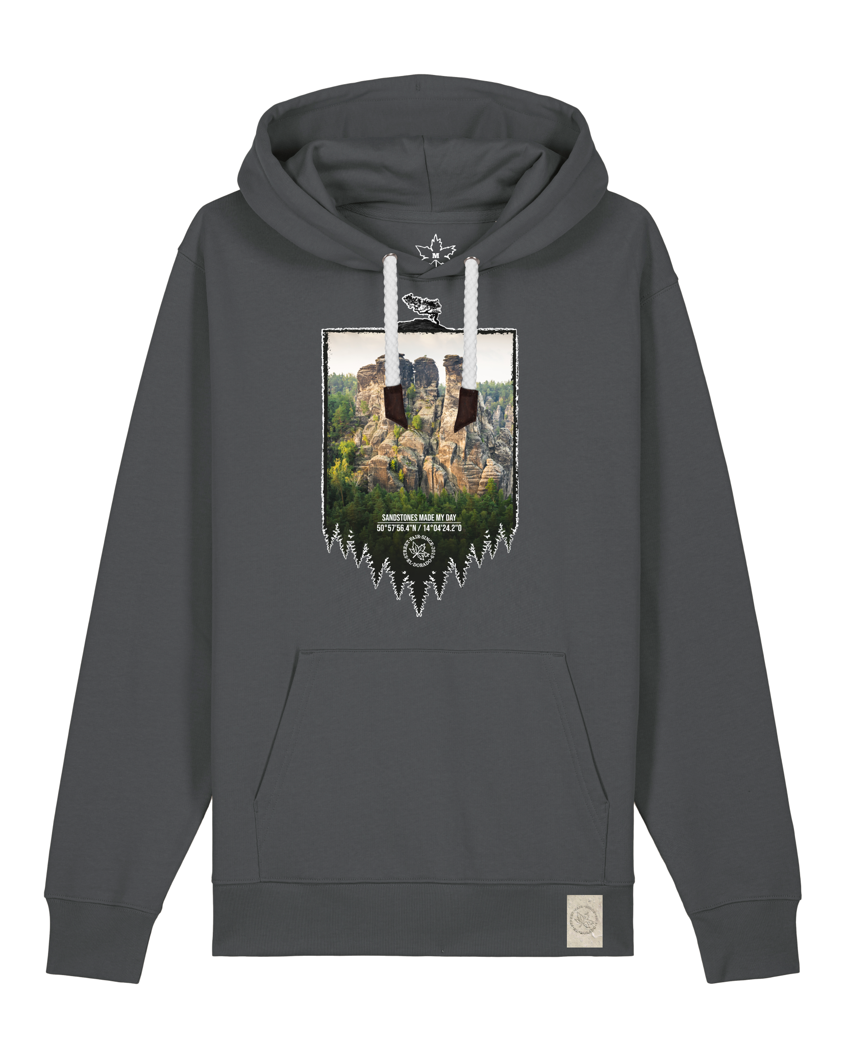 bio-unisex-medium fit-hoodie-sächsische schweiz-stsu177-eisen-weiße kordel-front