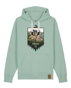 bio-unisex-medium fit-hoodie-sächsische schweiz-stsu177-eukalyptus-weiße kordel-front