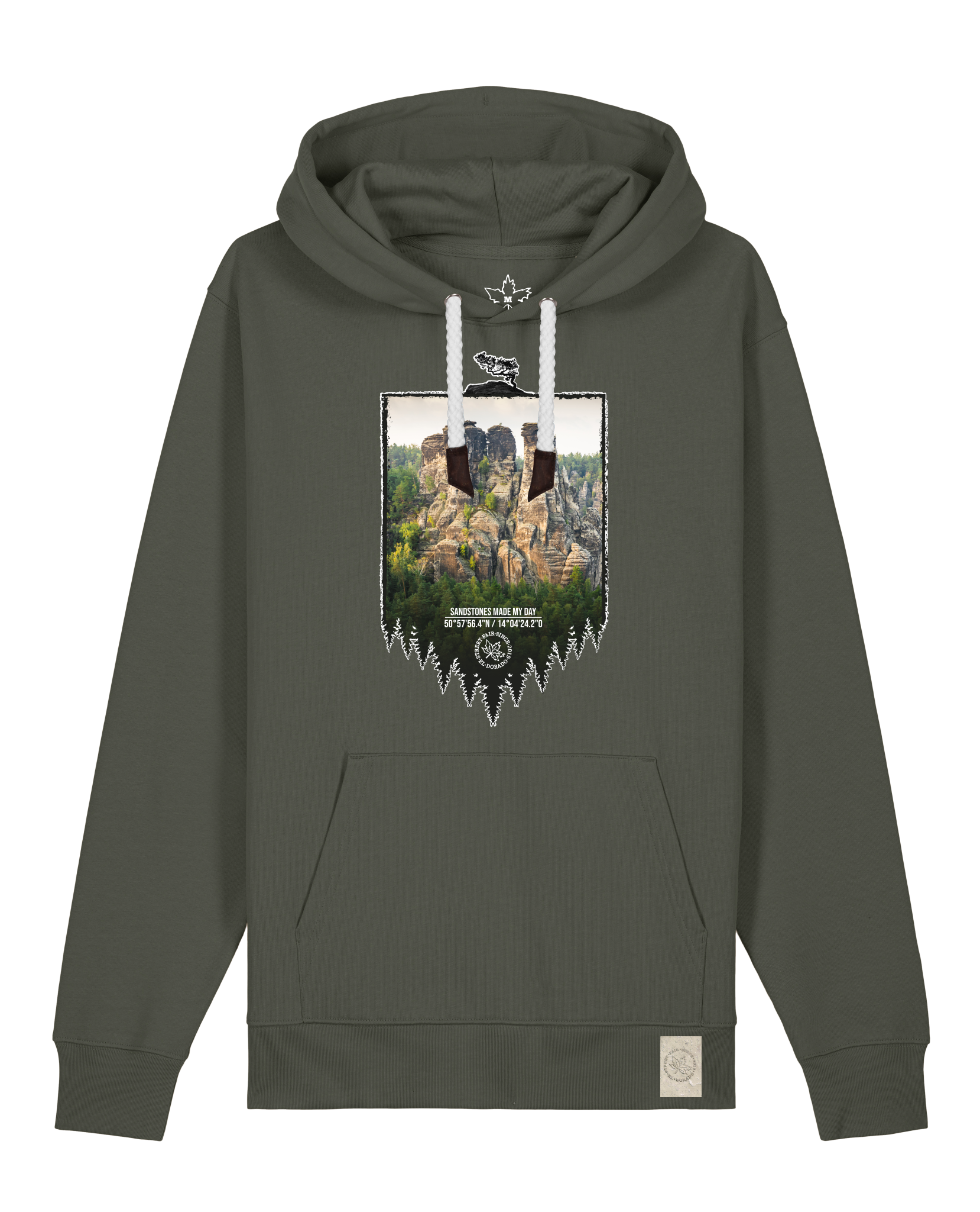 bio-unisex-medium fit-hoodie-sächsische schweiz-stsu177-grunkohl-weiße kordel-front