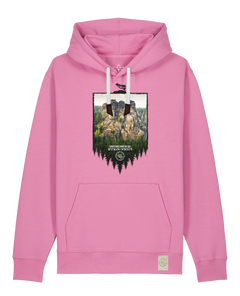 bio-unisex-medium fit-hoodie-sächsische schweiz-stsu177-kaugummi-weiße kordel-front