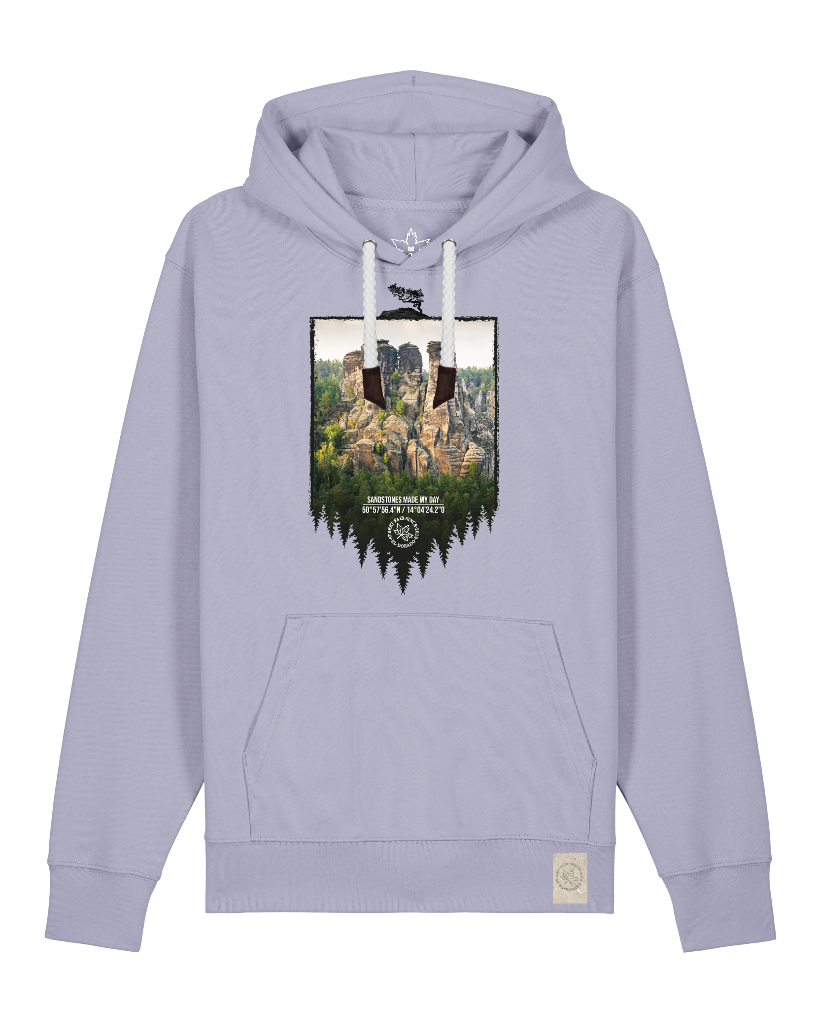 bio-unisex-medium fit-hoodie-sächsische schweiz-stsu177-lavender-weiße kordel-front