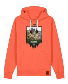 bio-unisex-medium fit-hoodie-sächsische schweiz-stsu177-mandarine-weiße kordel-front
