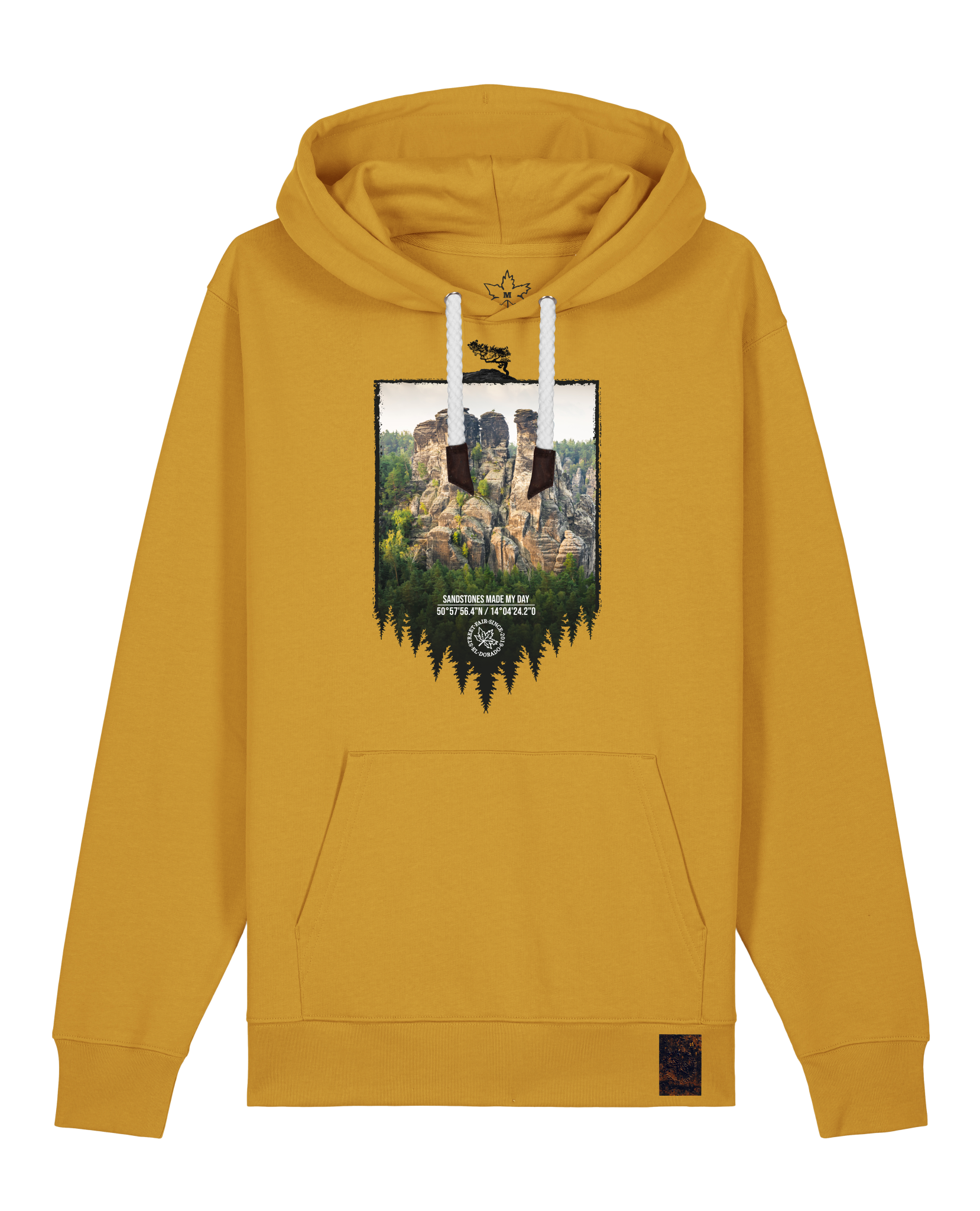 bio-unisex-medium fit-hoodie-sächsische schweiz-stsu177-senf-weiße kordel-front