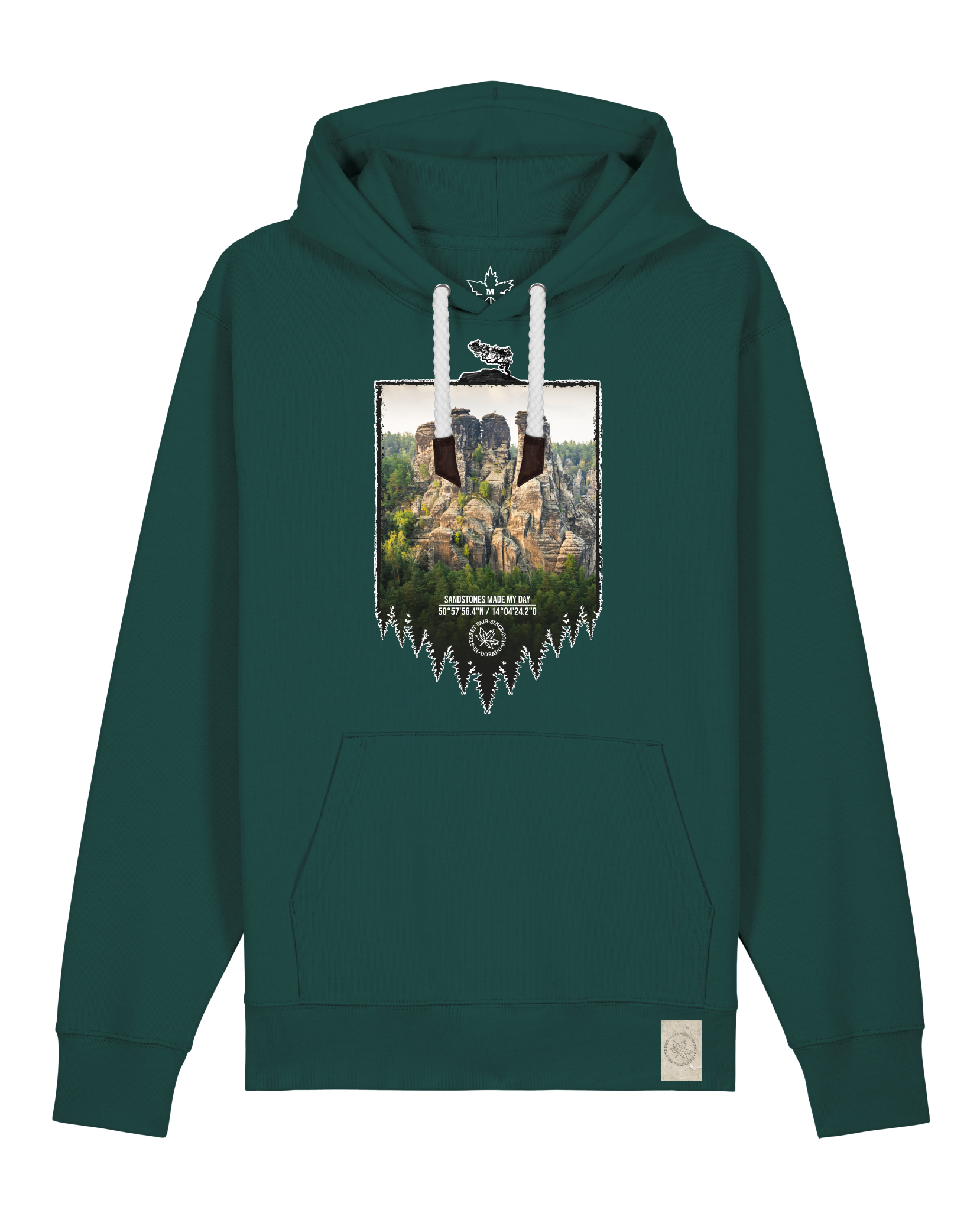 bio-unisex-medium fit-hoodie-sächsische schweiz-stsu177-spirulina-weiße kordel-front