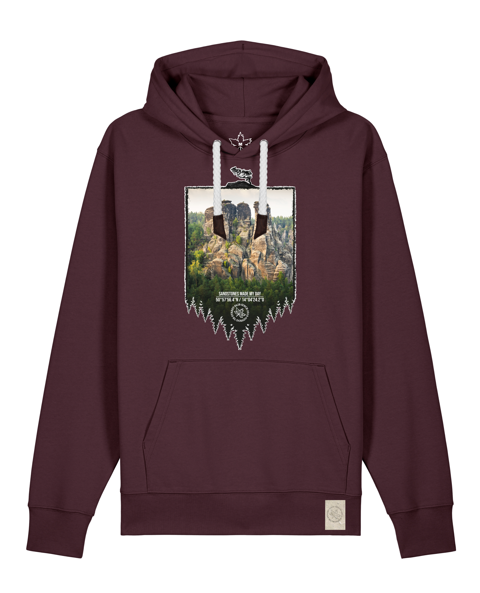 bio-unisex-medium fit-hoodie-sächsische schweiz-stsu177-zartbitter-weiße kordel-front