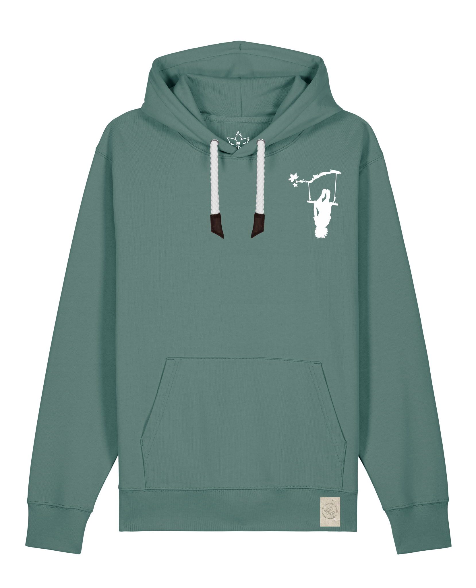 bio-unisex-medium fit-hoodie-schaukeln (backprint)-stsu177-blautanne-weiße kordel-front