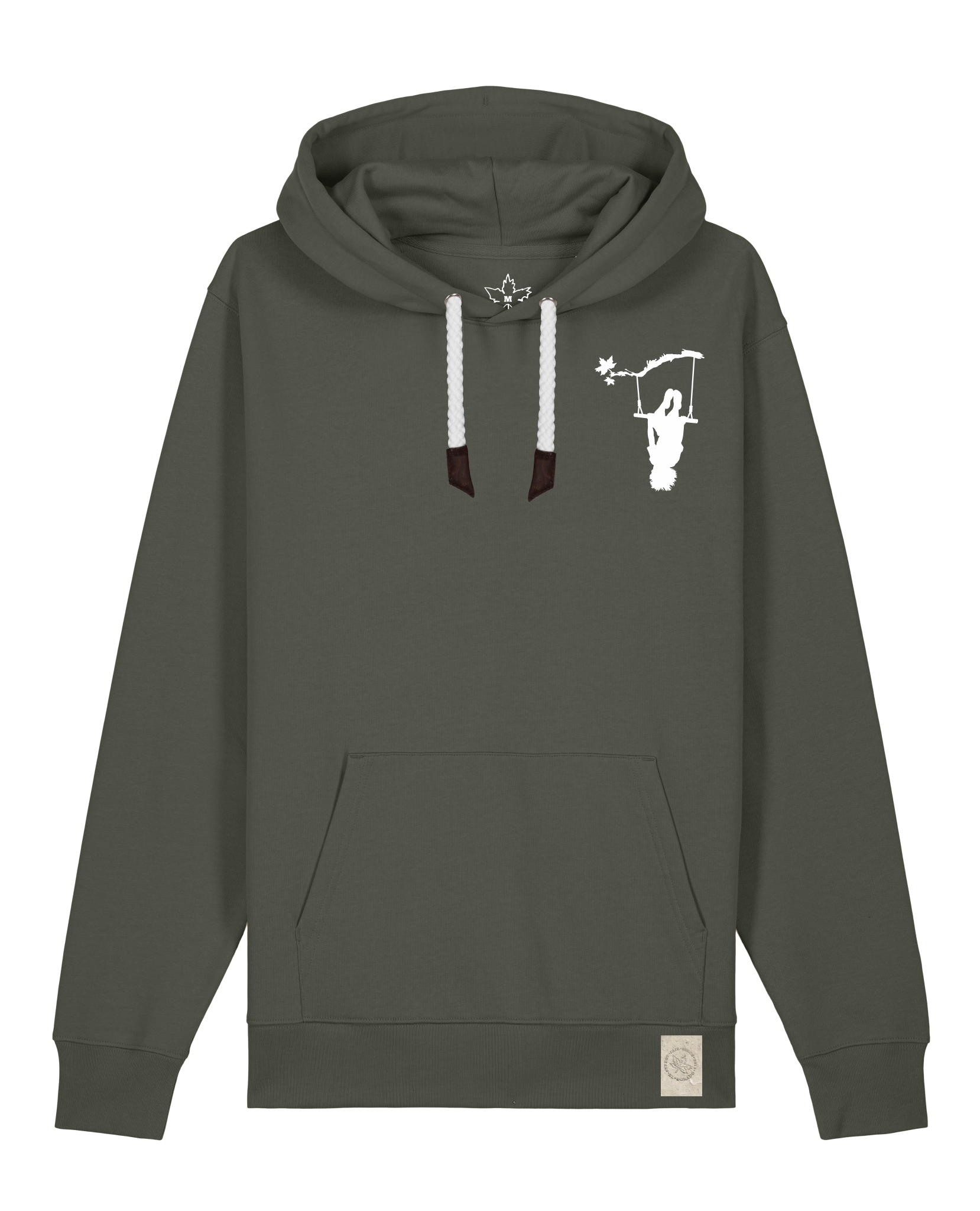 bio-unisex-medium fit-hoodie-schaukeln (backprint)-stsu177-grunkohl-weiße kordel-front