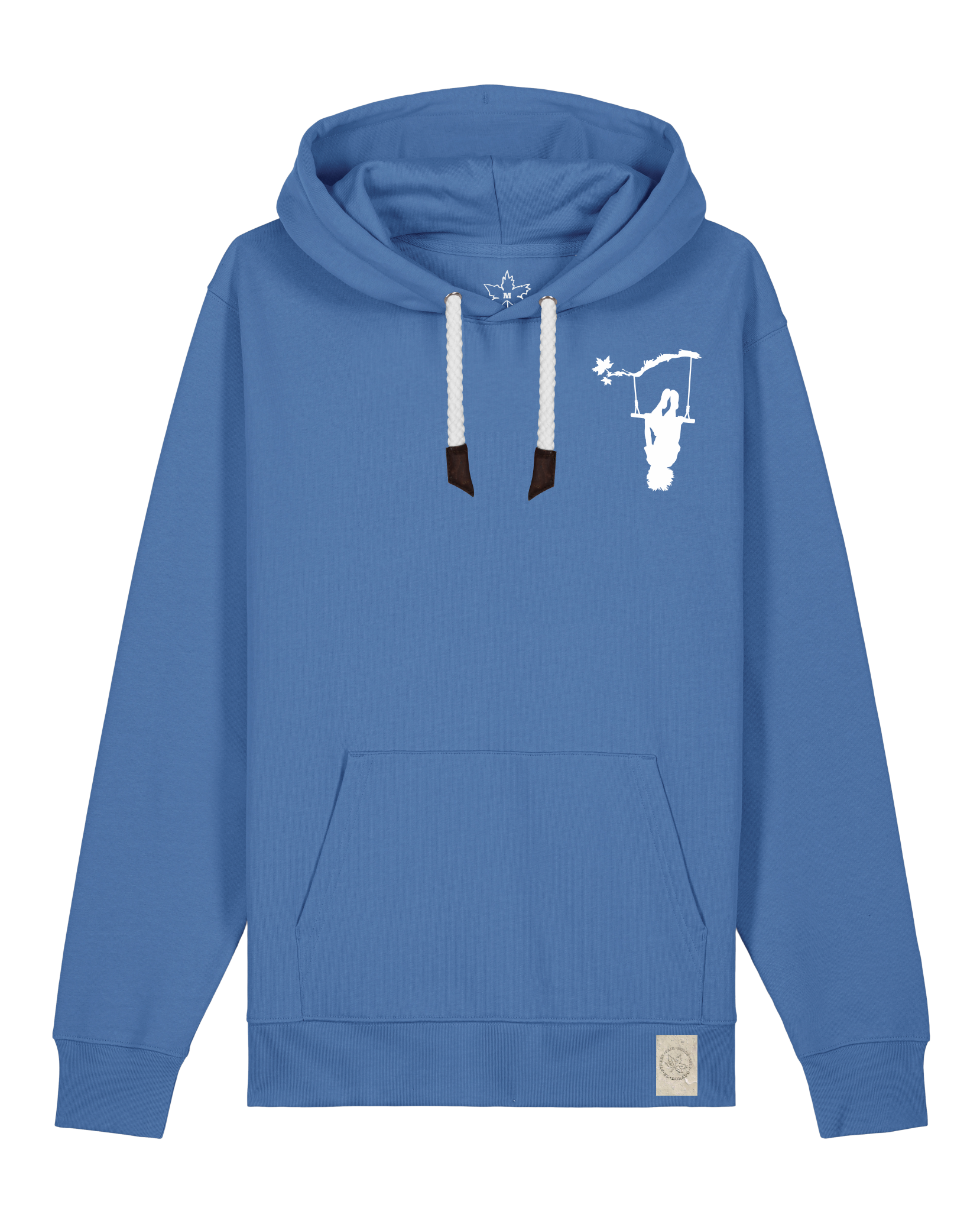 bio-unisex-medium fit-hoodie-schaukeln (backprint)-stsu177-hortensie-weiße kordel-front