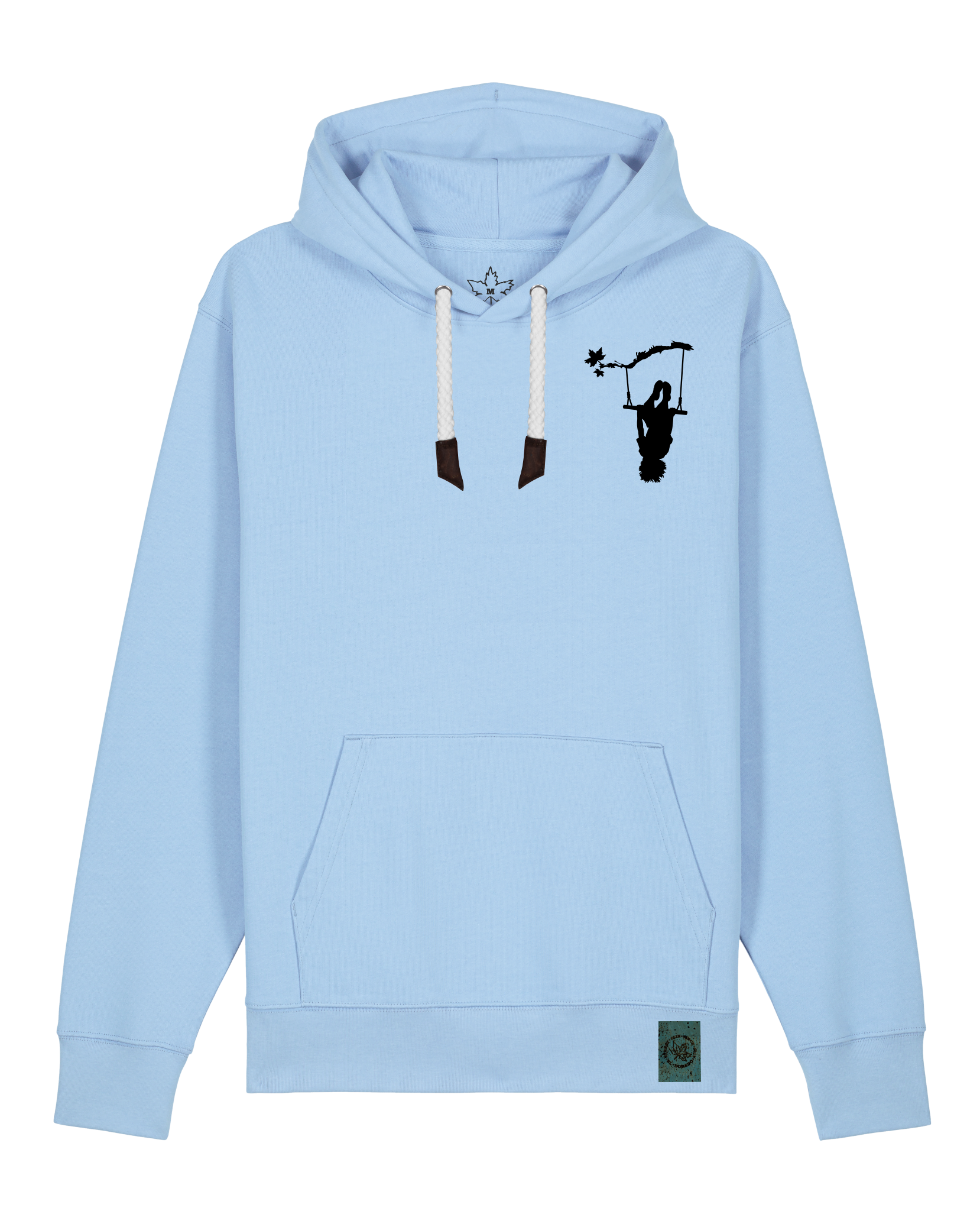 bio-unisex-medium fit-hoodie-schaukeln (backprint)-stsu177-lagune-weiße kordel-front