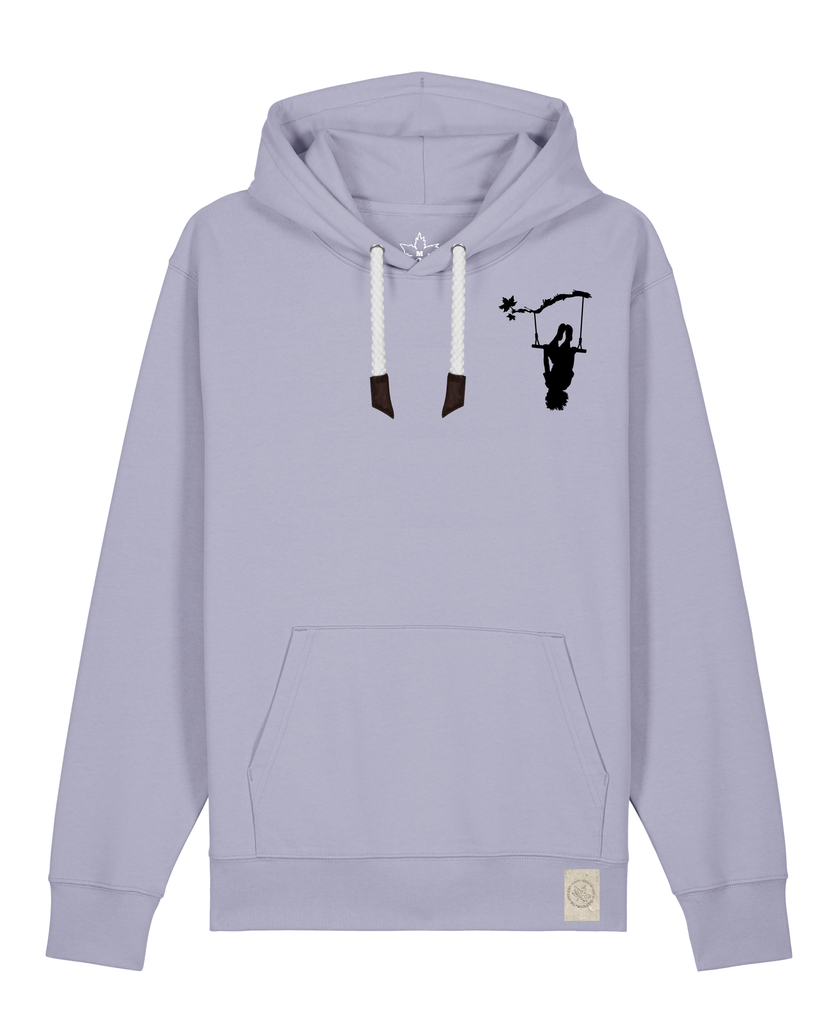 bio-unisex-medium fit-hoodie-schaukeln (backprint)-stsu177-lavender-weiße kordel-front