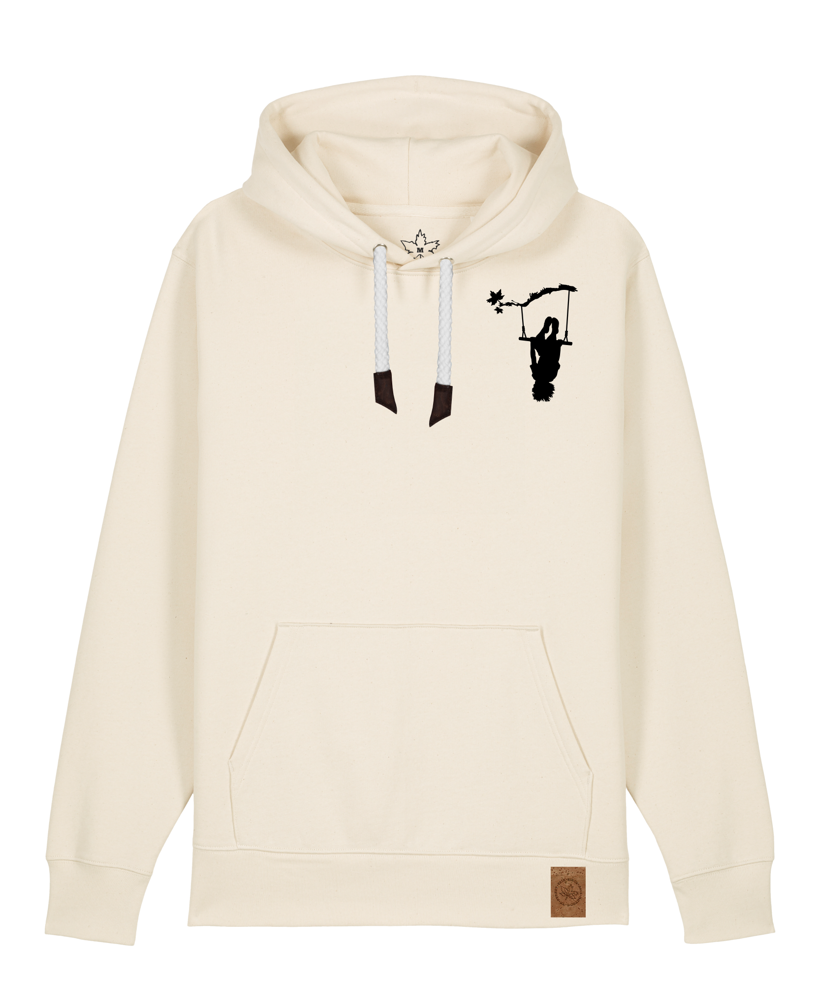 bio-unisex-medium fit-hoodie-schaukeln (backprint)-stsu177-natur-weiße kordel-front