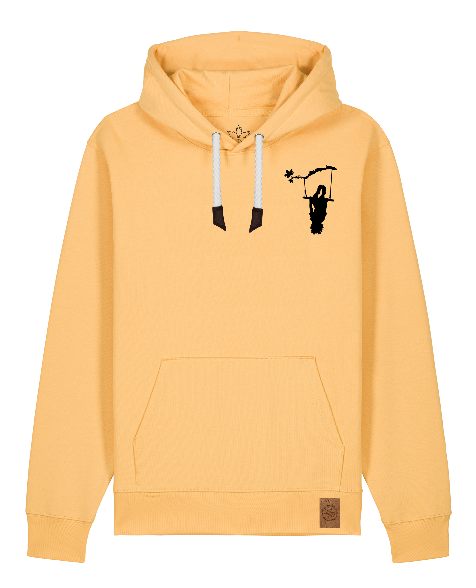 bio-unisex-medium fit-hoodie-schaukeln (backprint)-stsu177-senfkorn-weiße kordel-front