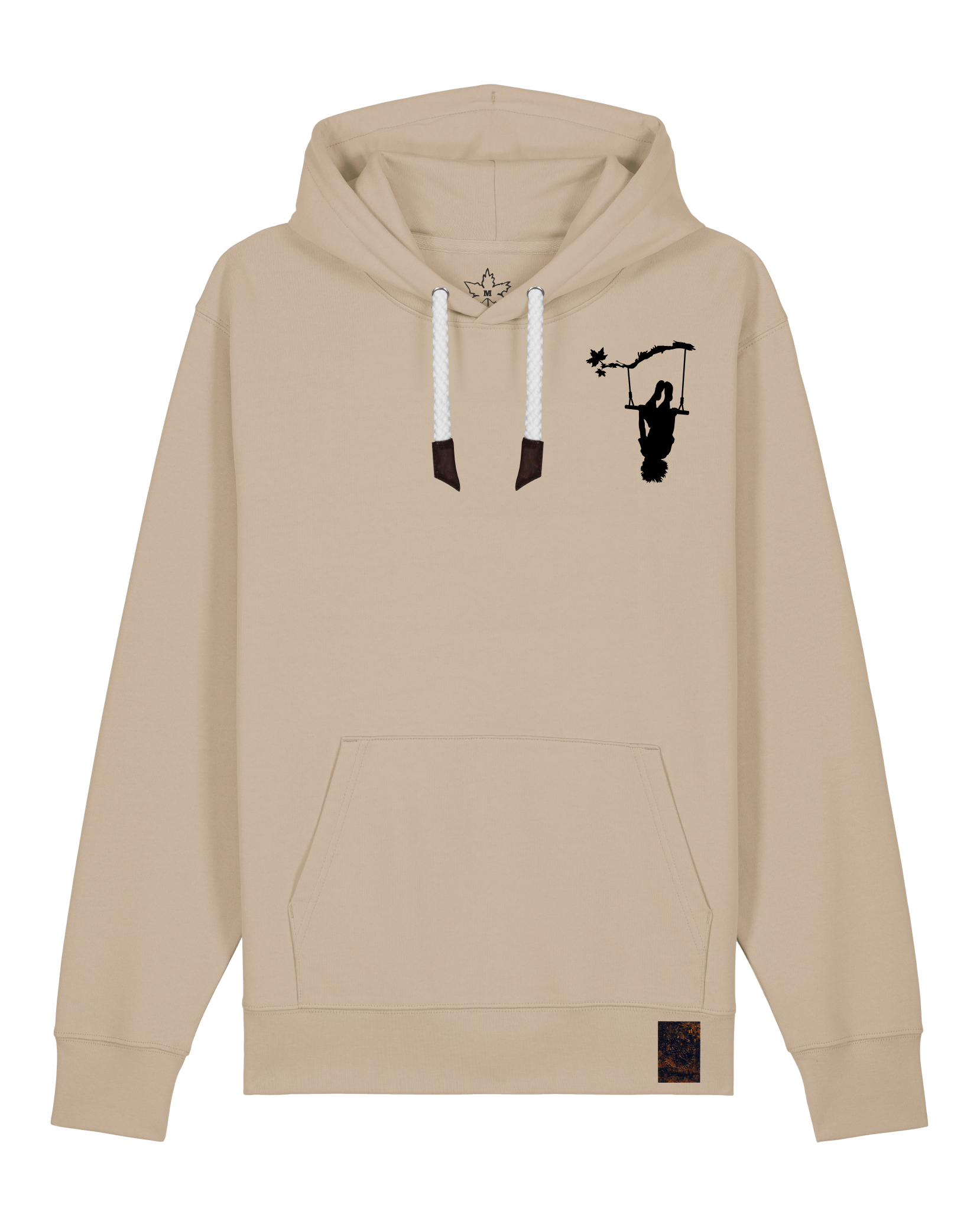 bio-unisex-medium fit-hoodie-schaukeln (backprint)-stsu177-treibsand-weiße kordel-front