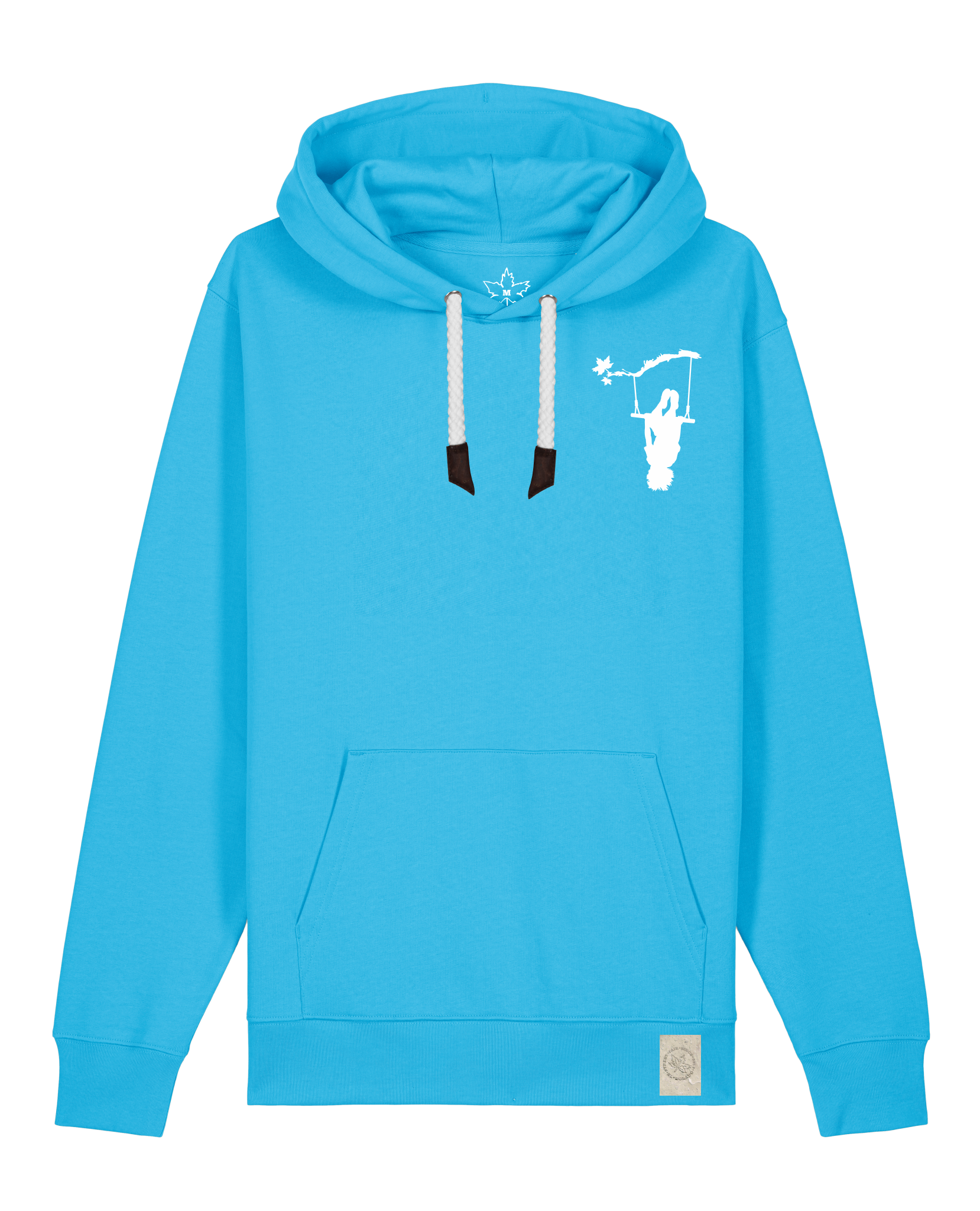 bio-unisex-medium fit-hoodie-schaukeln (backprint)-stsu177-wasserblau-weiße kordel-front