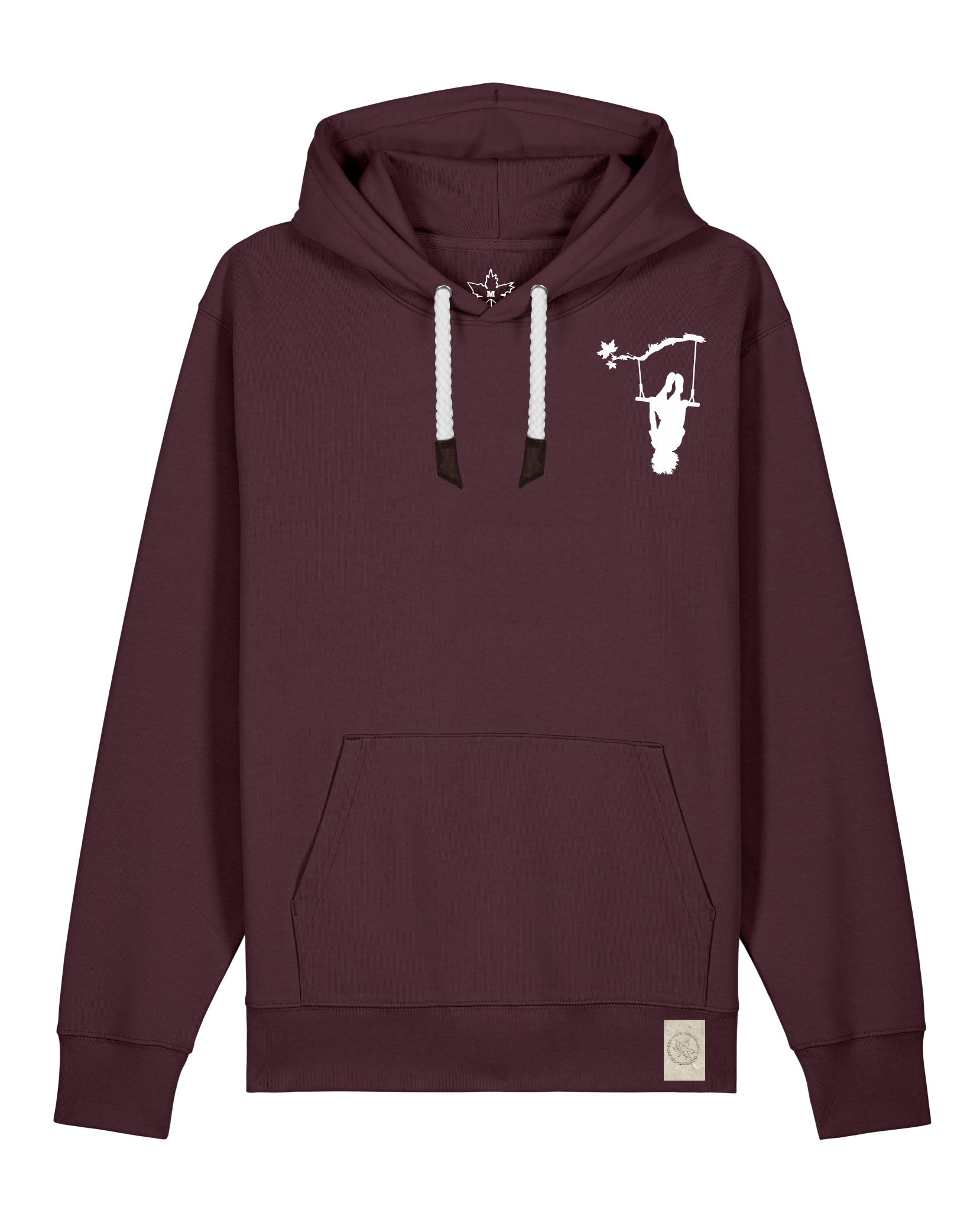 bio-unisex-medium fit-hoodie-schaukeln (backprint)-stsu177-zartbitter-weiße kordel-front