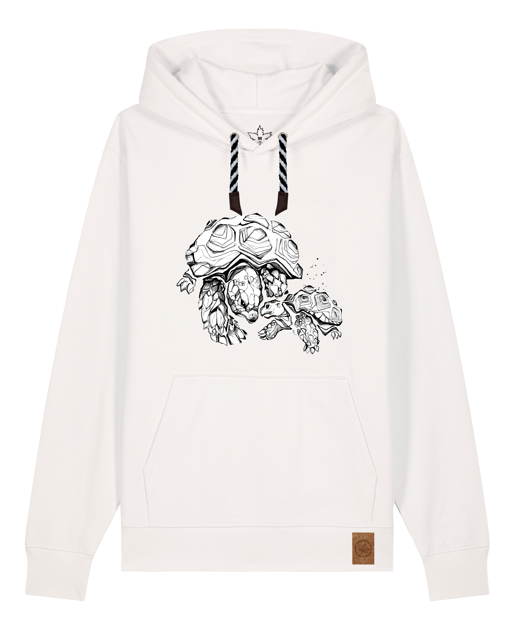 bio-unisex-medium fit-hoodie-schildkrötis-stsu177-bio ei-sw kordel-front