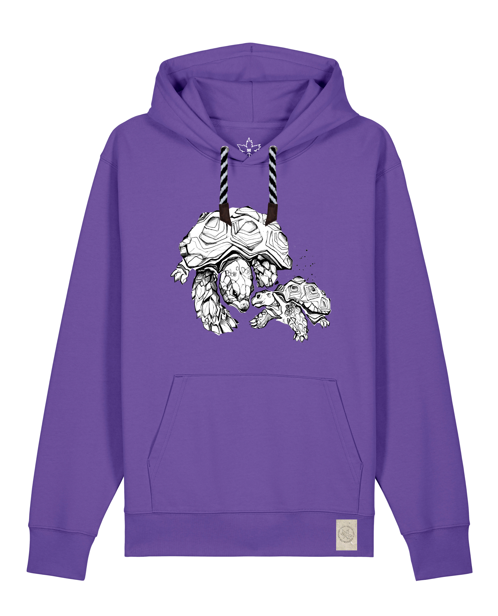 bio-unisex-medium fit-hoodie-schildkrötis-stsu177-blaukraut-sw kordel-front