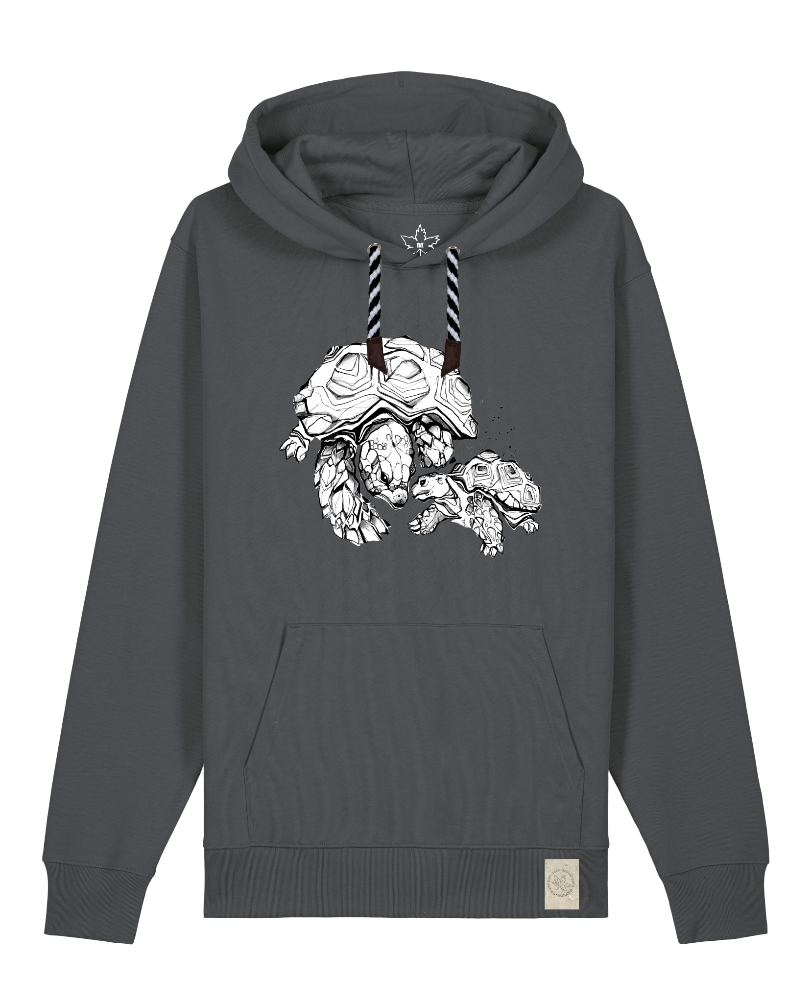 bio-unisex-medium fit-hoodie-schildkrötis-stsu177-eisen-sw kordel-front