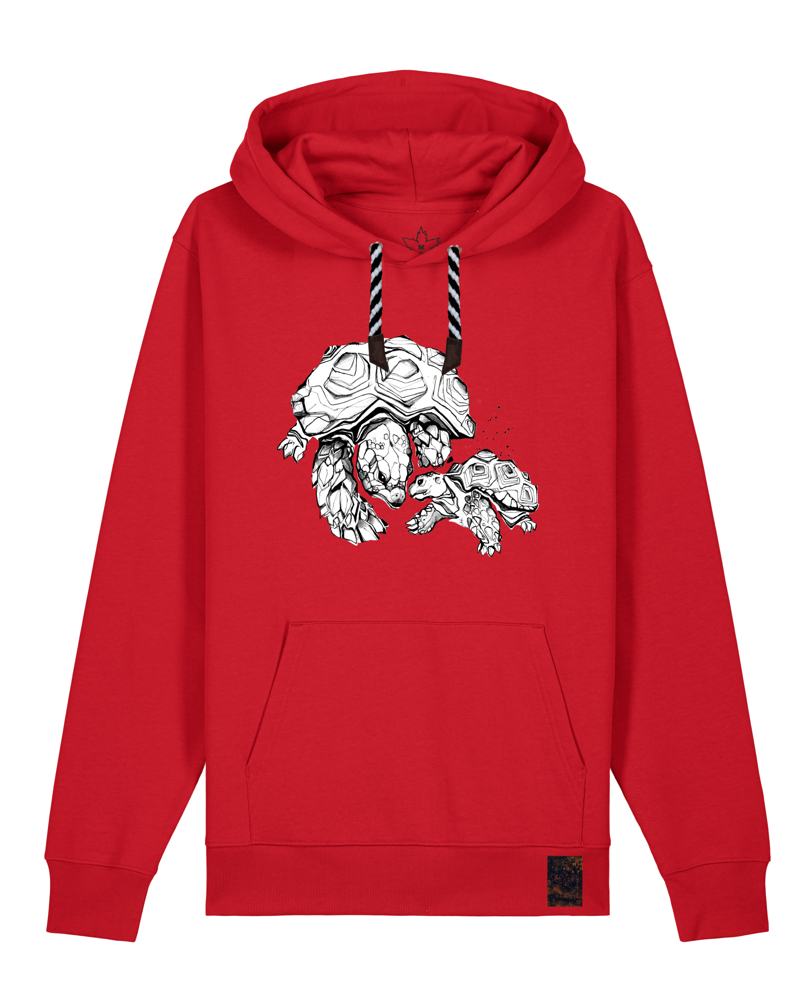 bio-unisex-medium fit-hoodie-schildkrötis-stsu177-erdbeere-sw kordel-front