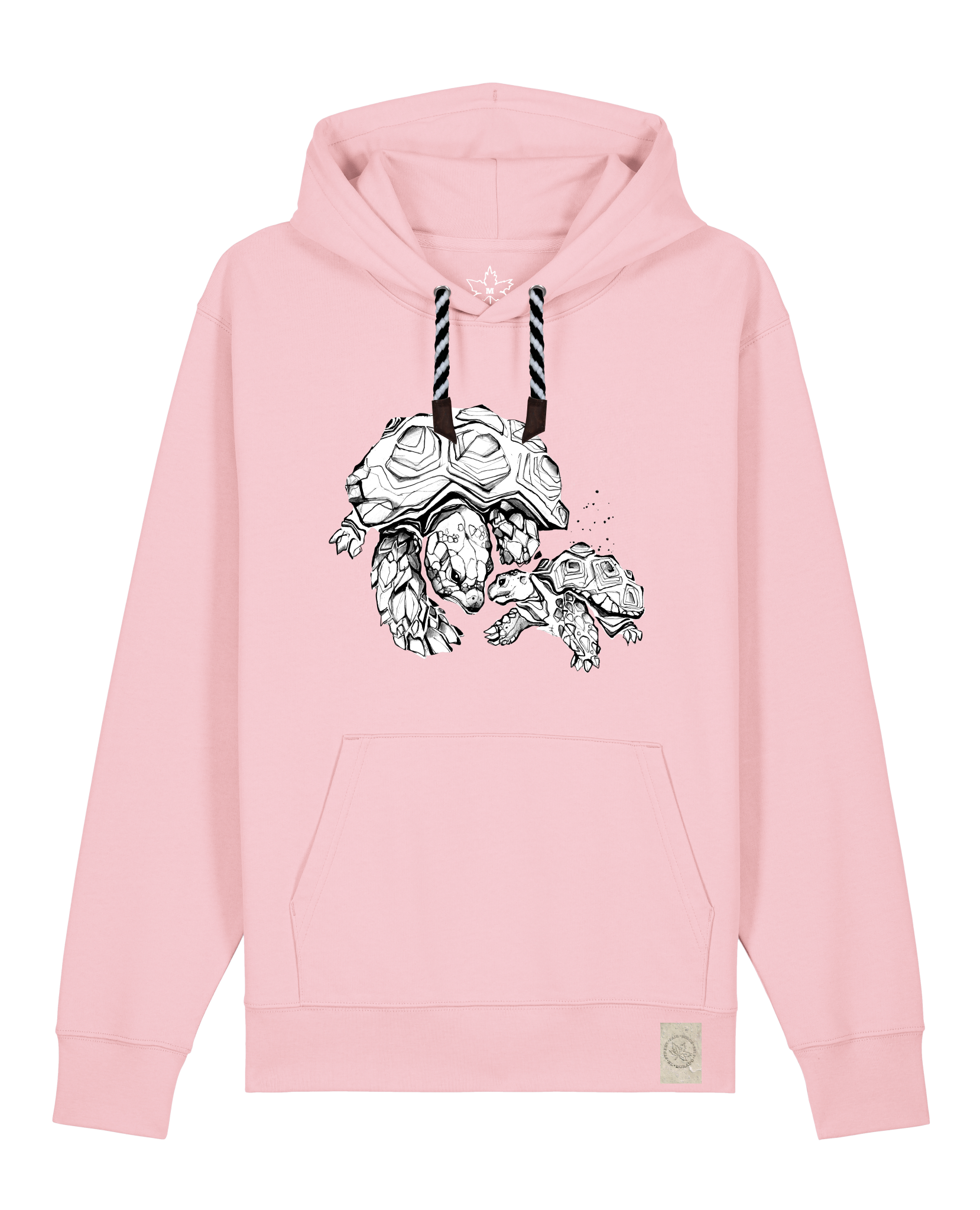 bio-unisex-medium fit-hoodie-schildkrötis-stsu177-flamingo-sw kordel-front