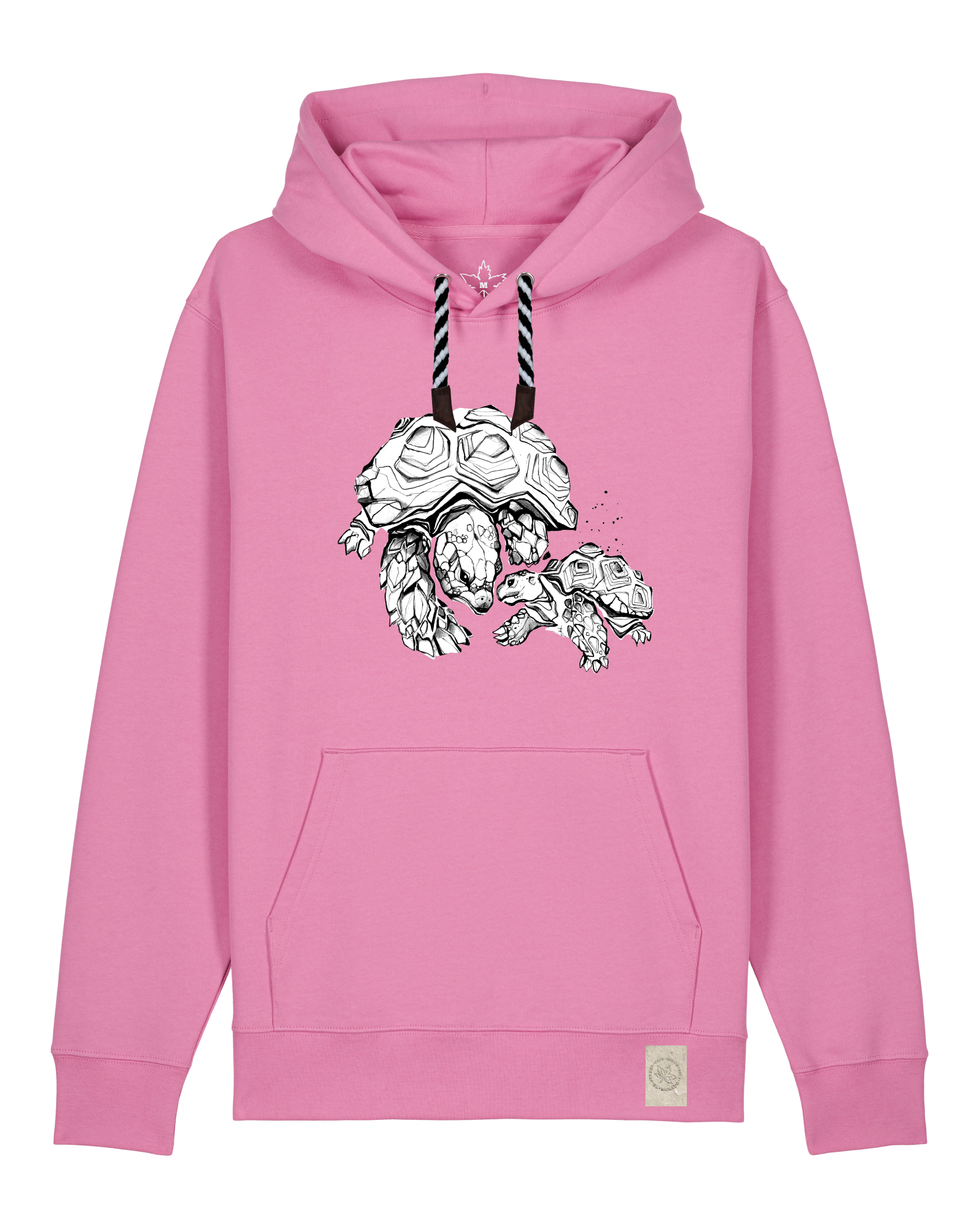 bio-unisex-medium fit-hoodie-schildkrötis-stsu177-kaugummi-sw kordel-front