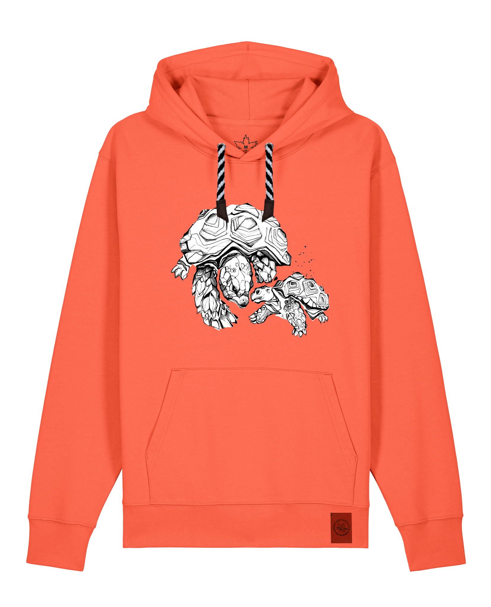 bio-unisex-medium fit-hoodie-schildkrötis-stsu177-mandarine-sw kordel-front