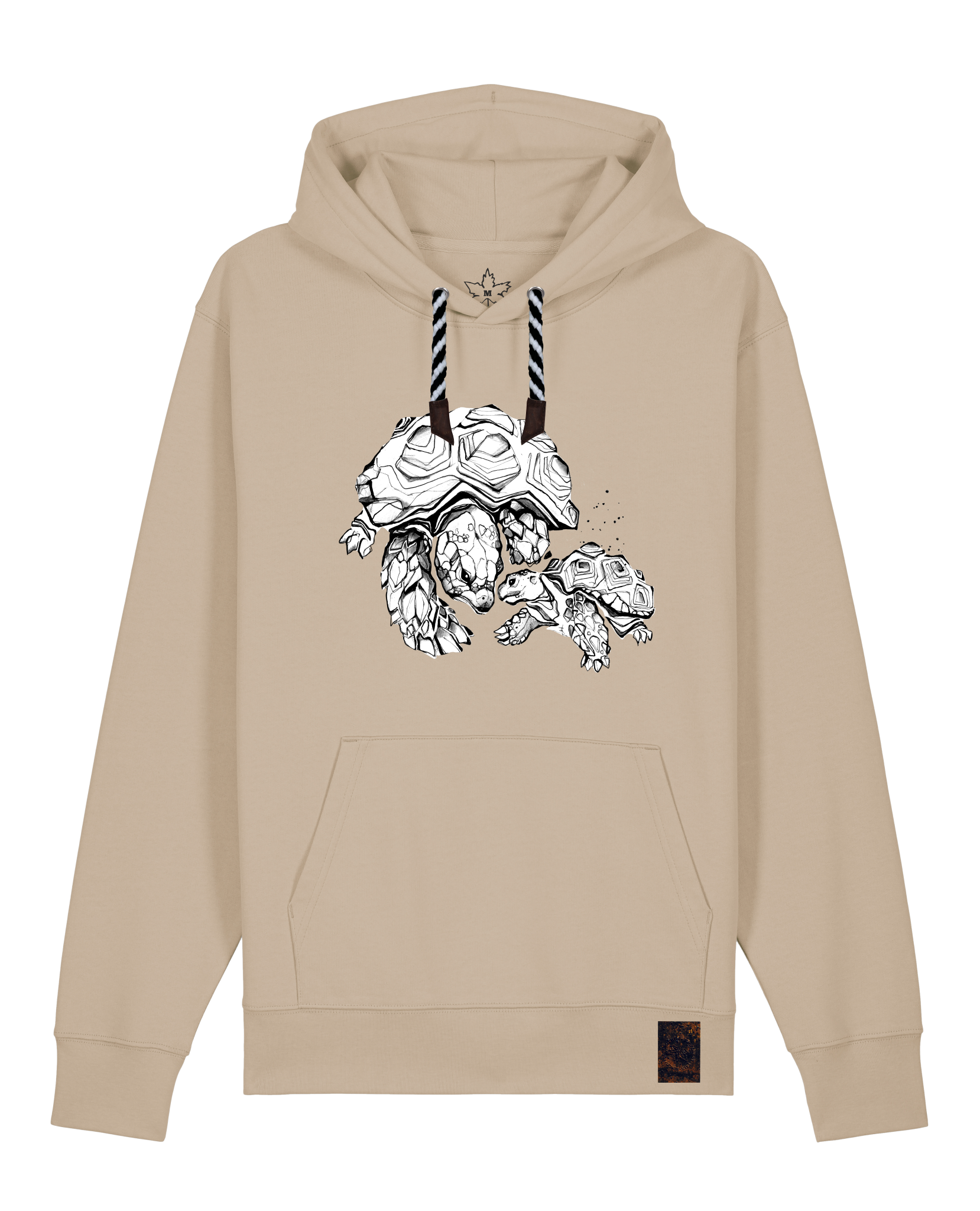 bio-unisex-medium fit-hoodie-schildkrötis-stsu177-treibsand-sw kordel-front