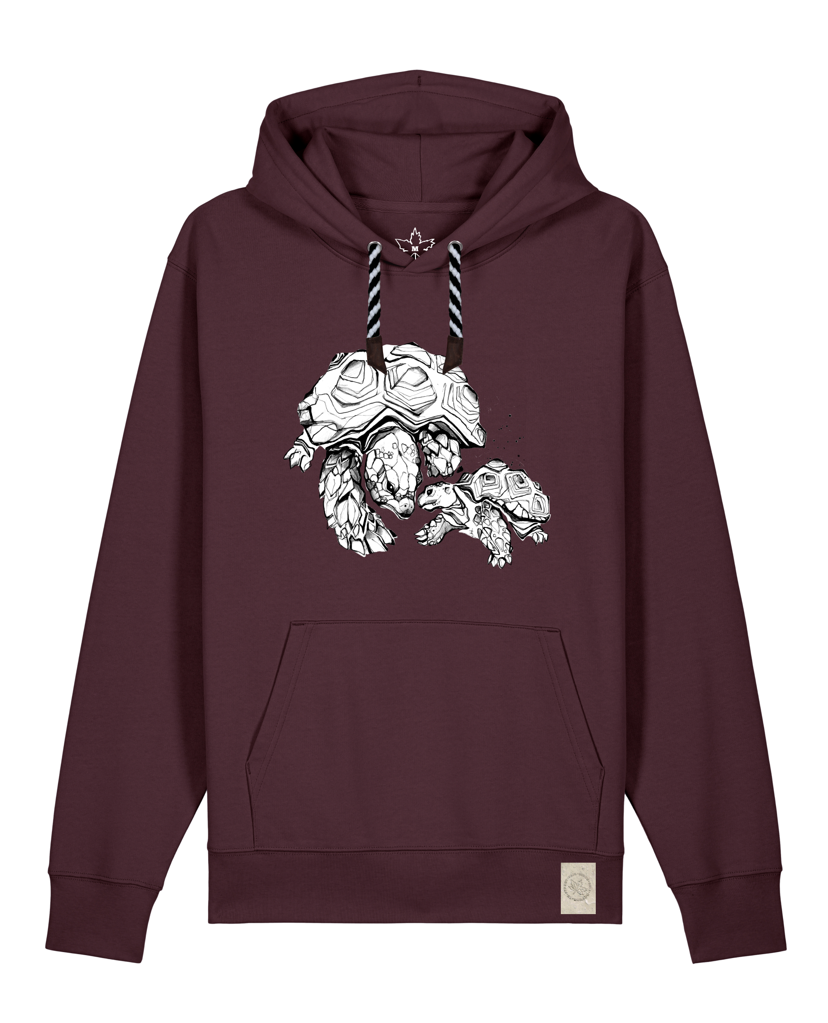 bio-unisex-medium fit-hoodie-schildkrötis-stsu177-zartbitter-sw kordel-front