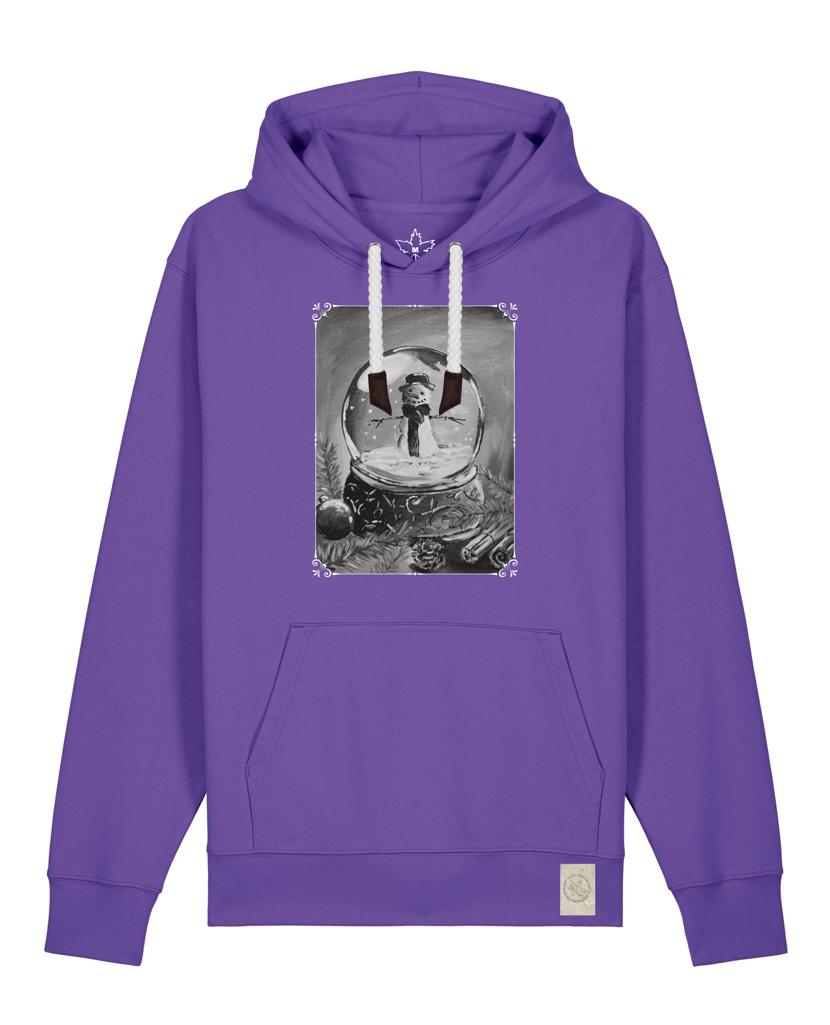 bio-unisex-medium fit-hoodie-schneekugel-stsu177-blaukraut-weiße kordel-front