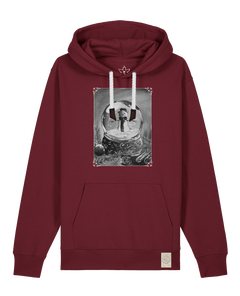 bio-unisex-medium fit-hoodie-schneekugel-stsu177-burgunder rot-weiße kordel-front