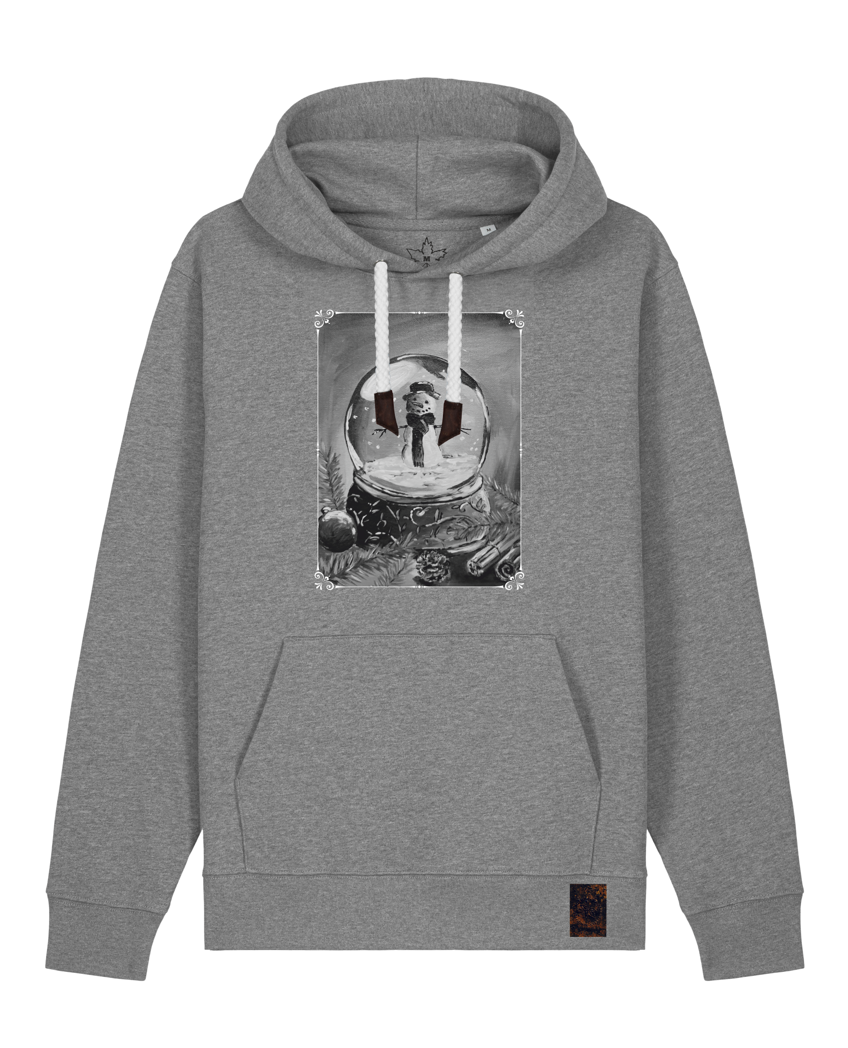 bio-unisex-medium fit-hoodie-schneekugel-stsu177-opossum-weiße kordel-front