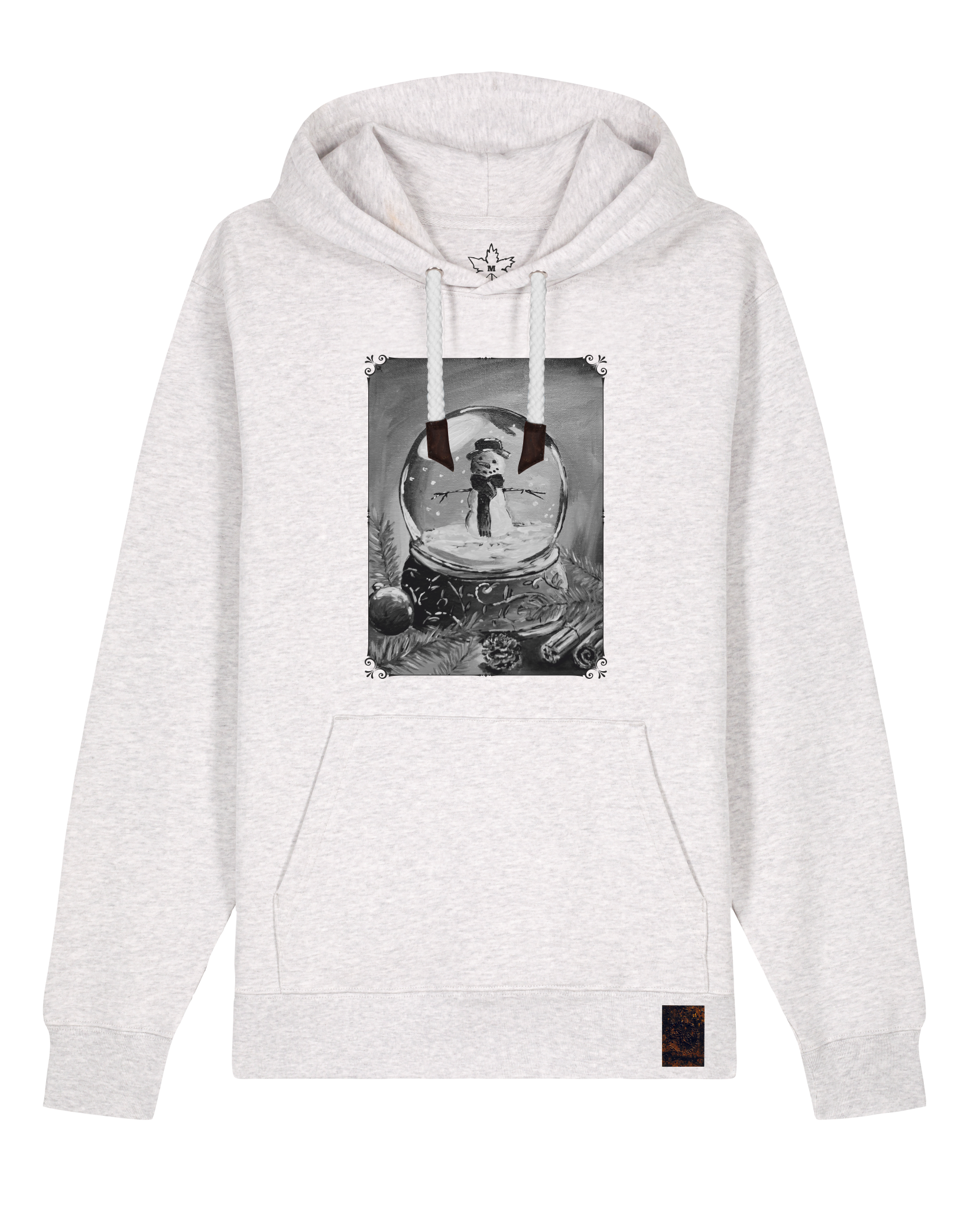 bio-unisex-medium fit-hoodie-schneekugel-stsu177-rennmaus-weiße kordel-front