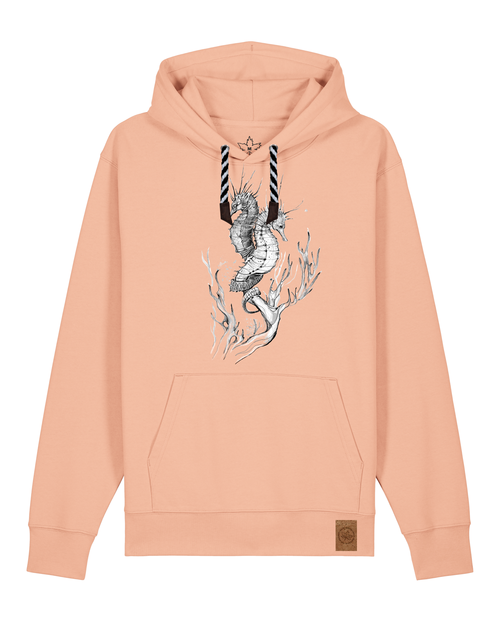 bio-unisex-medium fit-hoodie-seepferdchen-stsu177-agyptische keramik-sw kordel-front