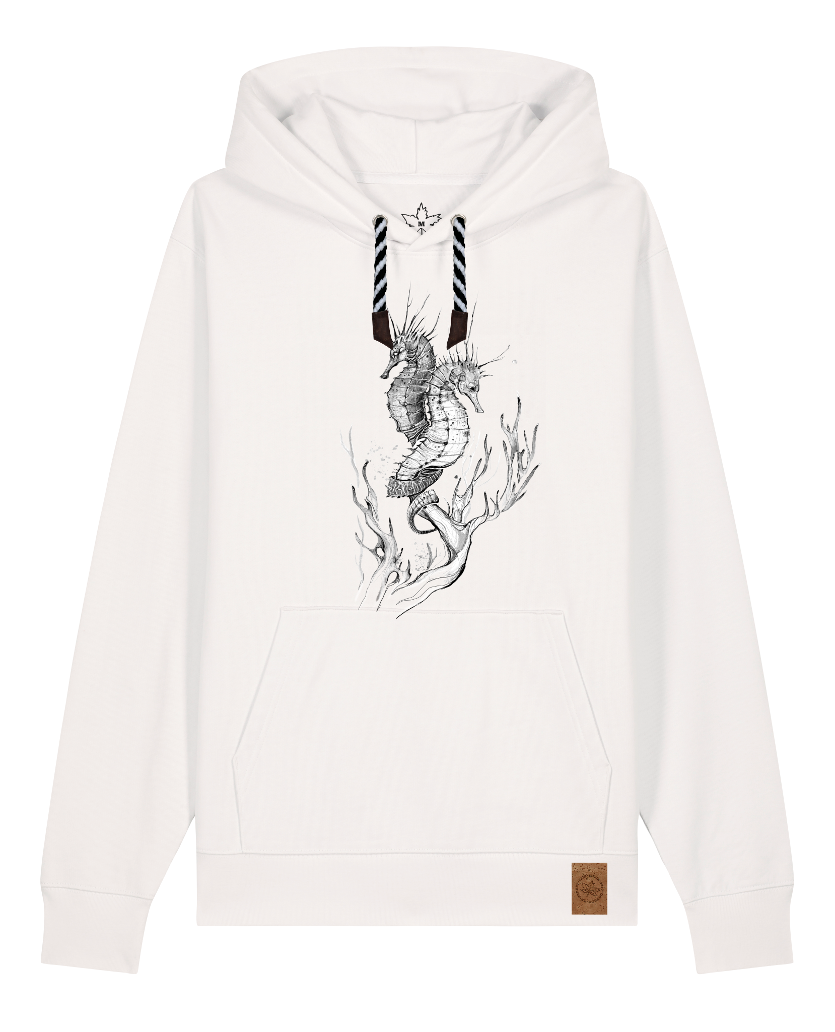 bio-unisex-medium fit-hoodie-seepferdchen-stsu177-bio ei-sw kordel-front